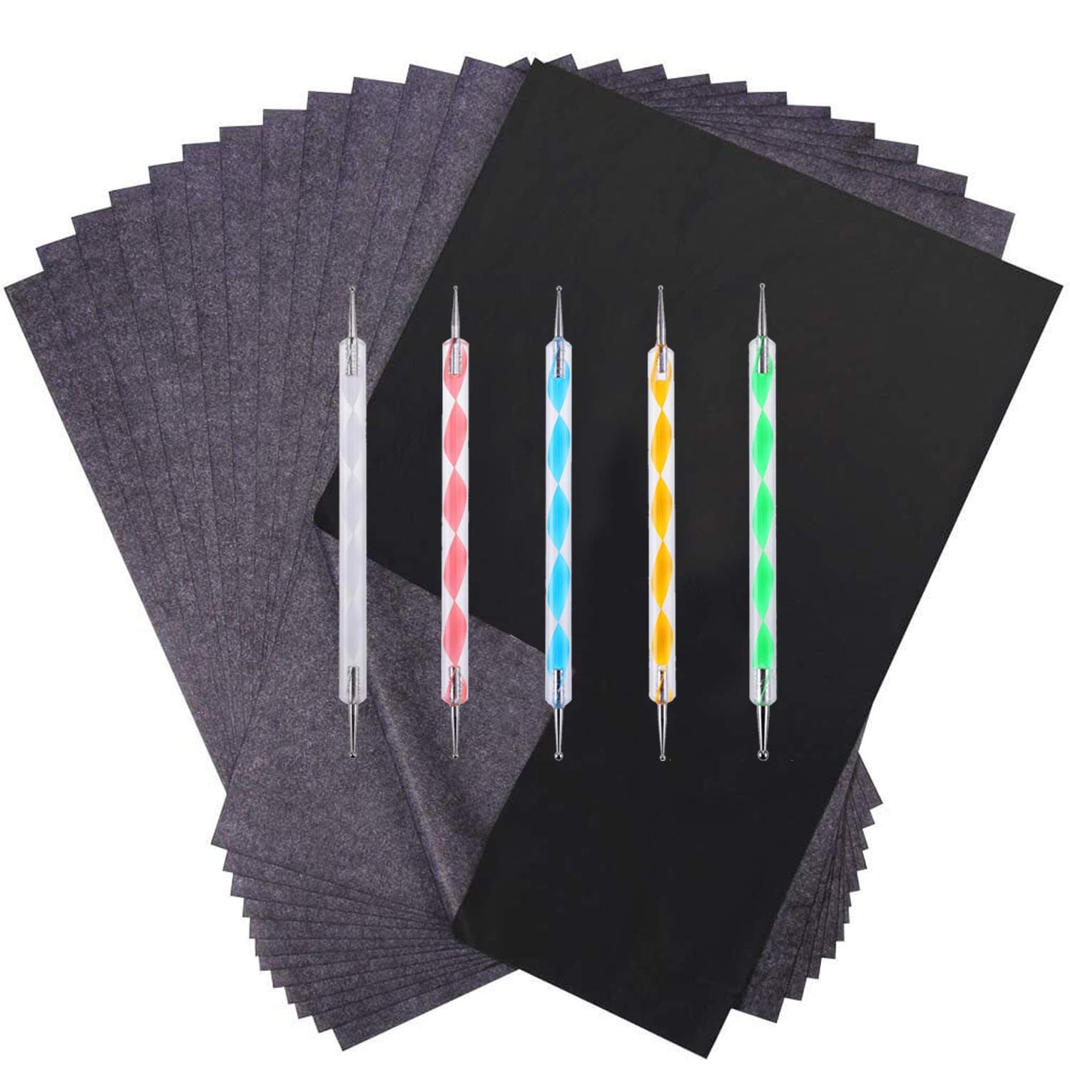 150 Sheets Carbon Transfer Paper with Embossing Stylus Set,Black Carbon Transfer Tracing Paper for Wood, Paper, Canvas and Other Art Surfaces((9 x 13 Inches)