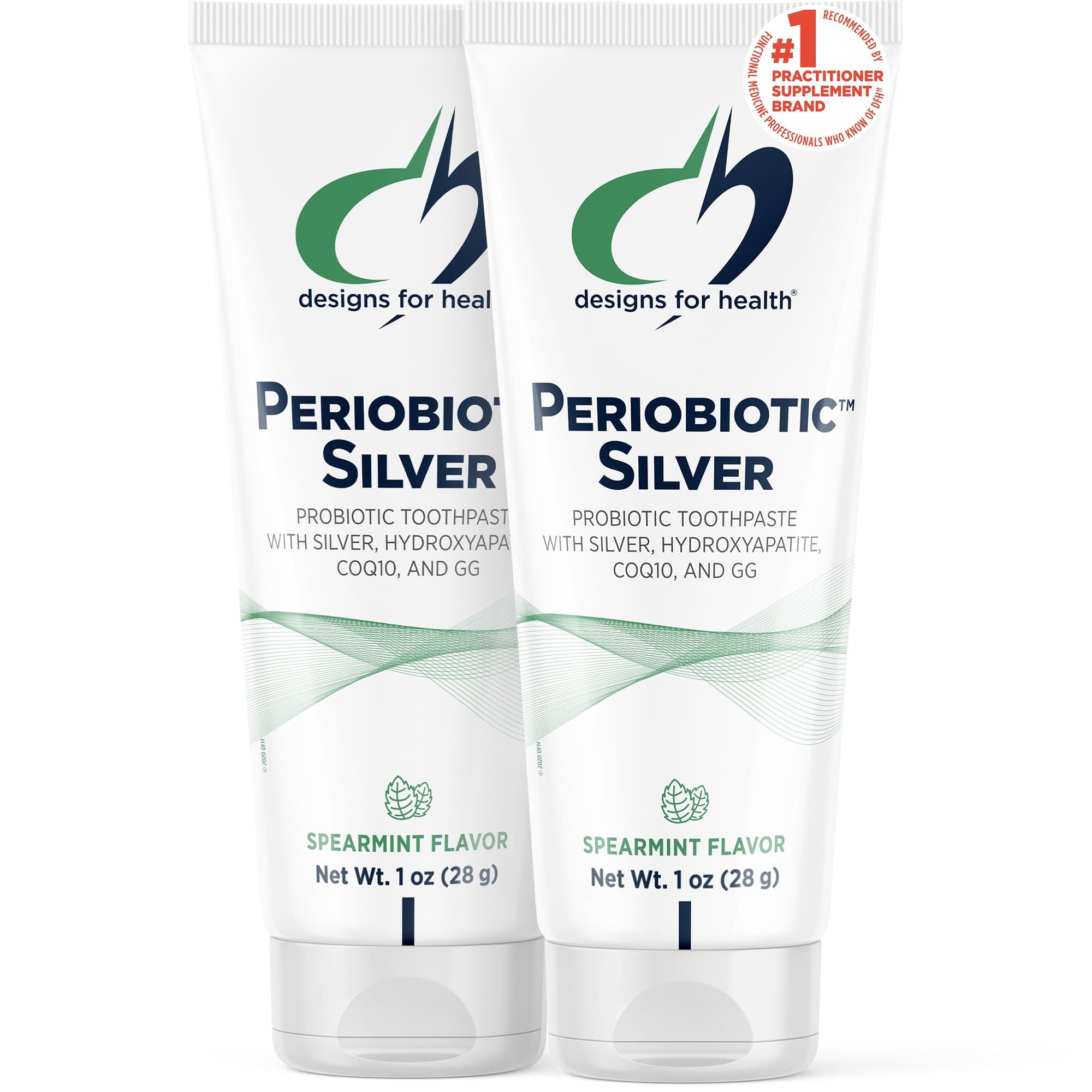 PerioBiotic Silver Hydroxyapatite Toothpaste - Travel Size Fluoride Free Toothpaste with Oral Probiotics with Whitening Hydroxyapatite - Supports Remineralization (2 Pack, 1oz)