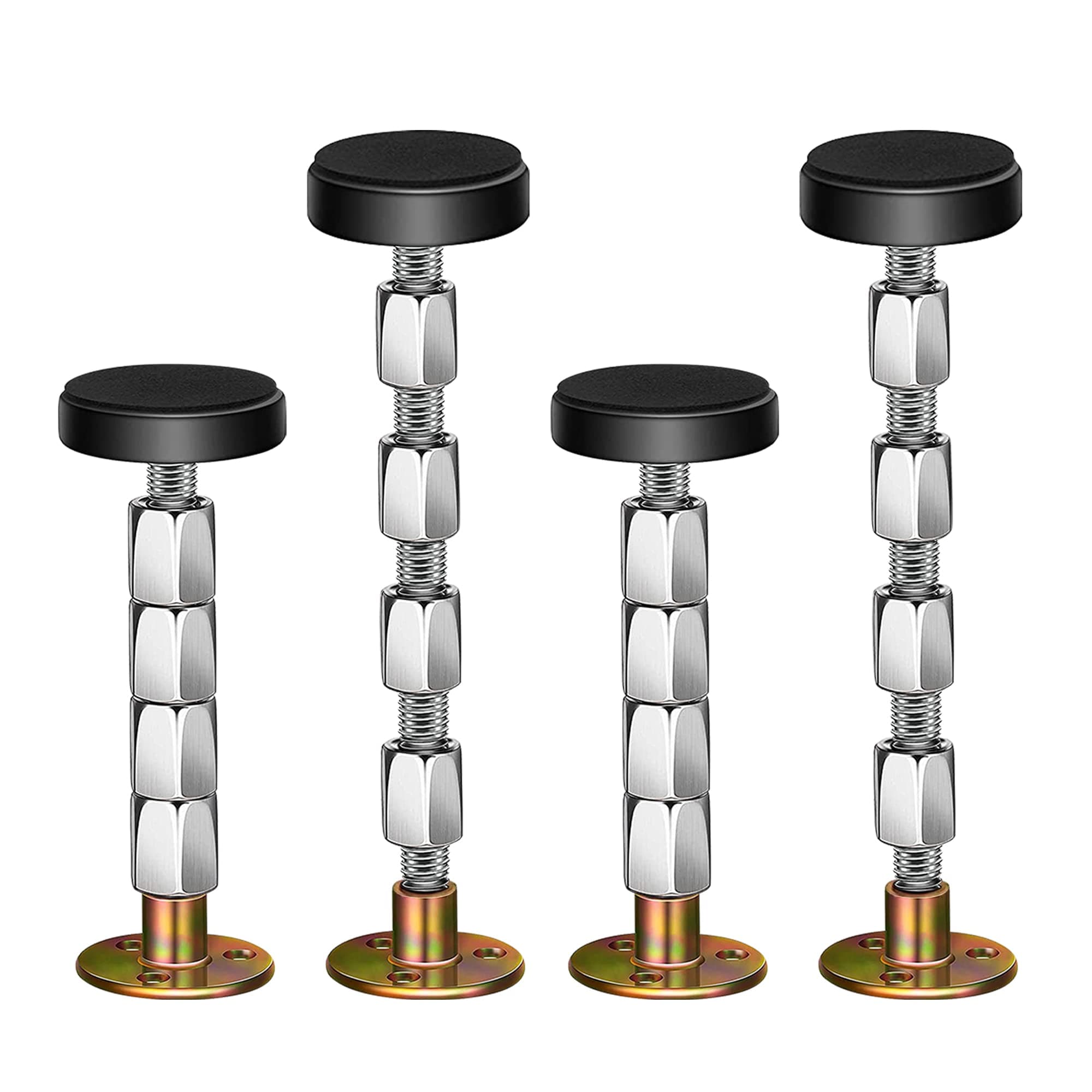 Adjustable Threaded Bed Frame Anti-Shake Tool for Bed, Headboard stoppers, Bedside Headboards Prevent loosening Anti-Shake Fixer, 4 pc, 27-138mm, Easy Install