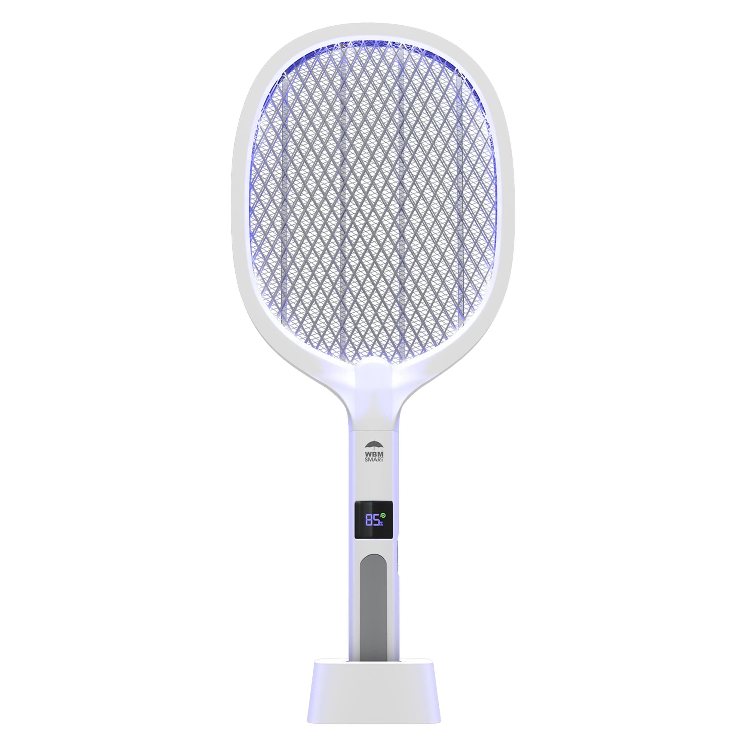 2 in 1 Electric Bug Zapper, Mosquitoes Trap Lamp & Racket, USB Rechargeable Electric Fly Swatter for Home and Outdoor Powerful Grid 3-Layer Safety Mesh Safe to Touch