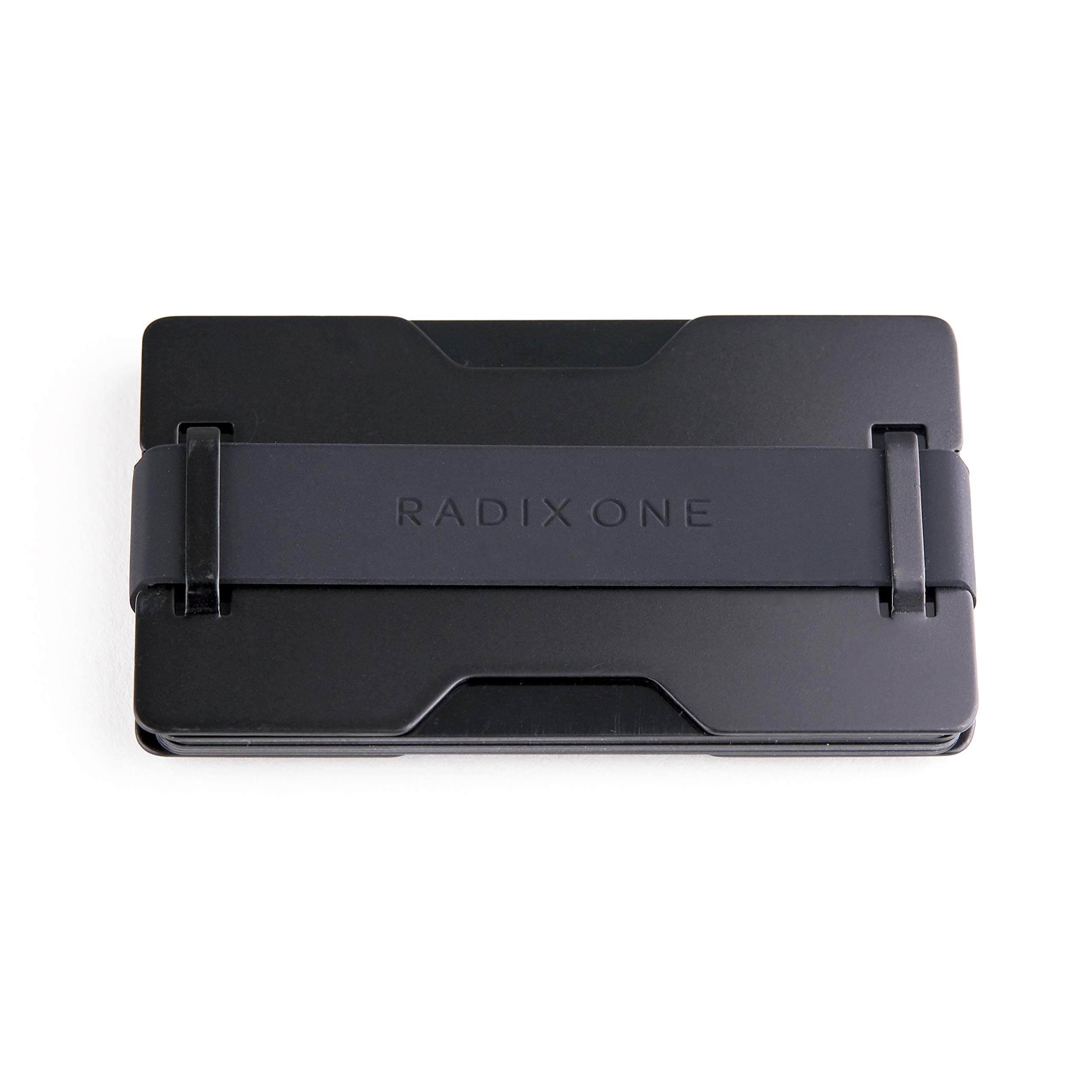 Radix One Black Steel - RFID Blocking Minimalist Front Pocket Ultra Thin Strong Wallet Money Clip
