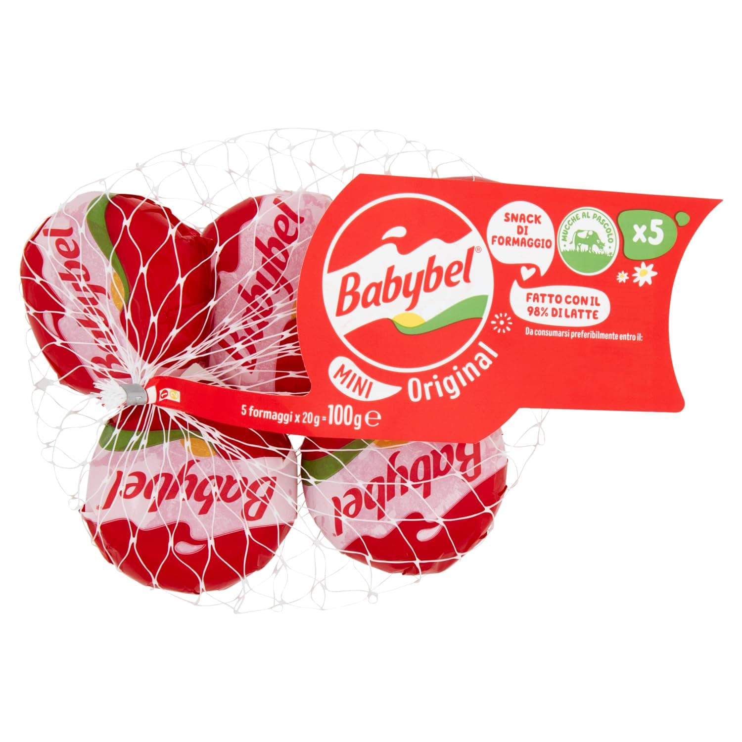 Mini Babybel Original Cheese Snack, 100g (5 Pieces)
