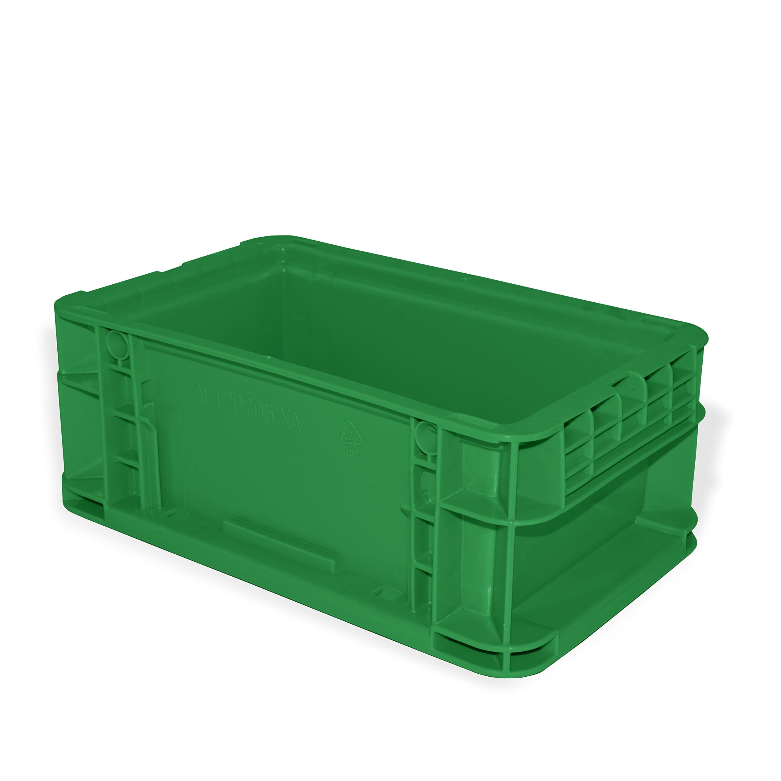 AF120705.XAGN1 Straight Wall Container, Polyethylene, Green, Capacity 55 lb, 12" Length x 7" Width x 5" Height