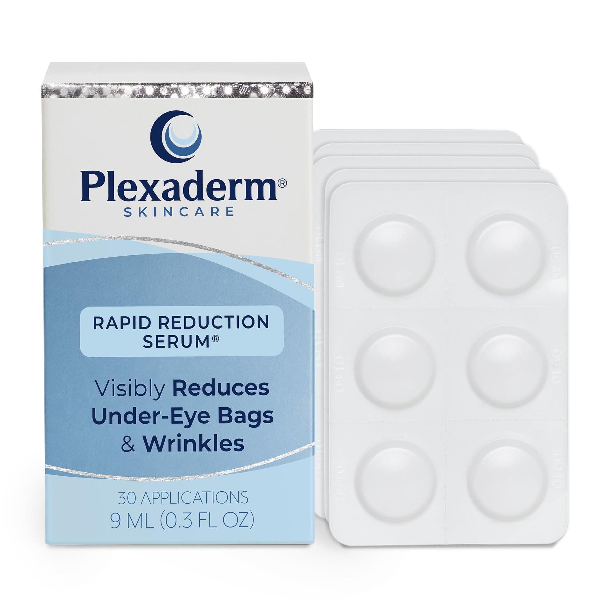 Plexaderm Rapid Reduction Eye Serum - Visibly Reduces Under-Eye Bags, Wrinkles, Dark Circles, Fine Lines & Crow's Feet Instantly, Anti Aging Wrinkle Remover for Face, 30 Single Use Pods