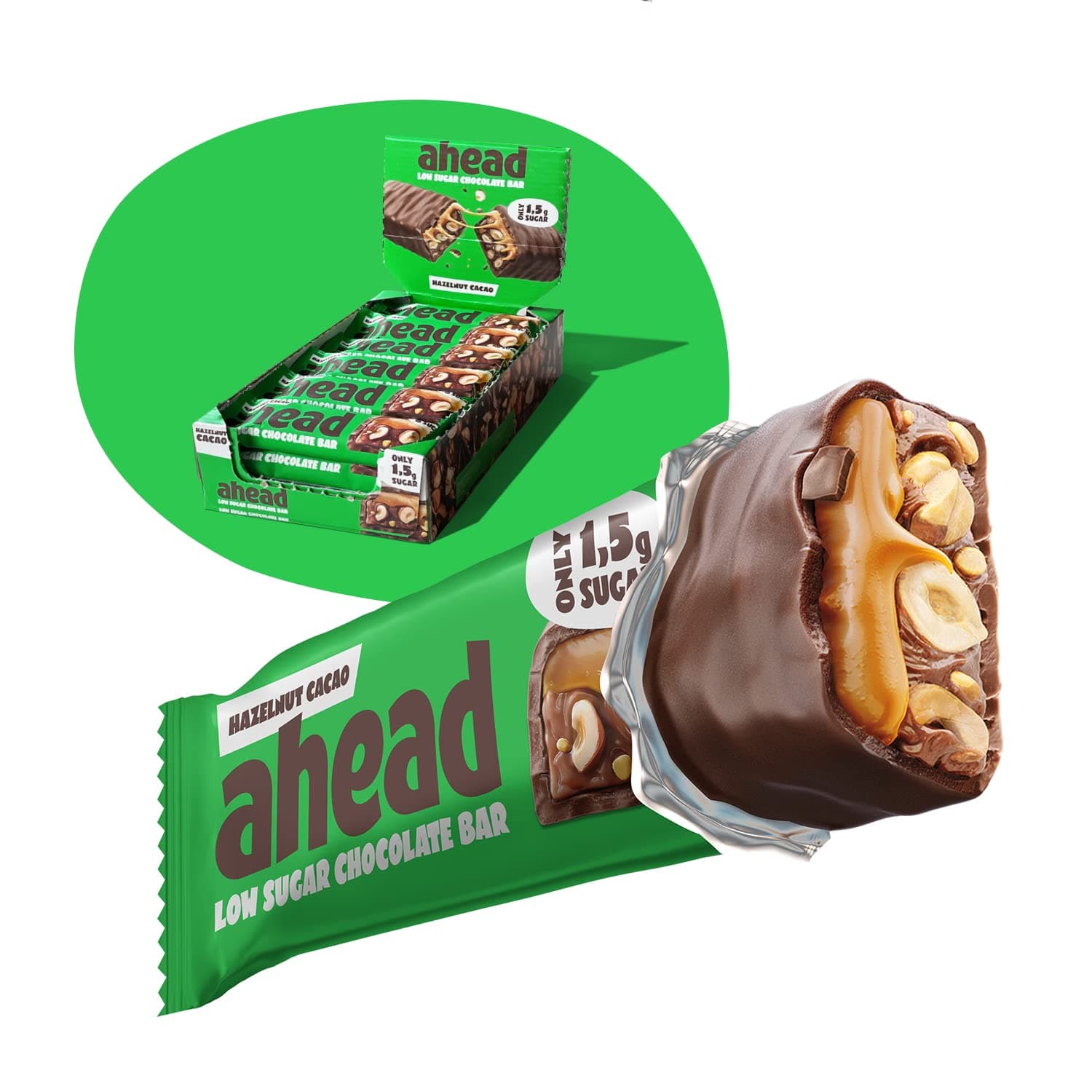 Keto Chocolate Bars – 18 x 35g – Hazelnut Cacao – Low Carb Sugar Free – 100% Natural with MCT-Fats – Keto Snacks & Healthy Snacks