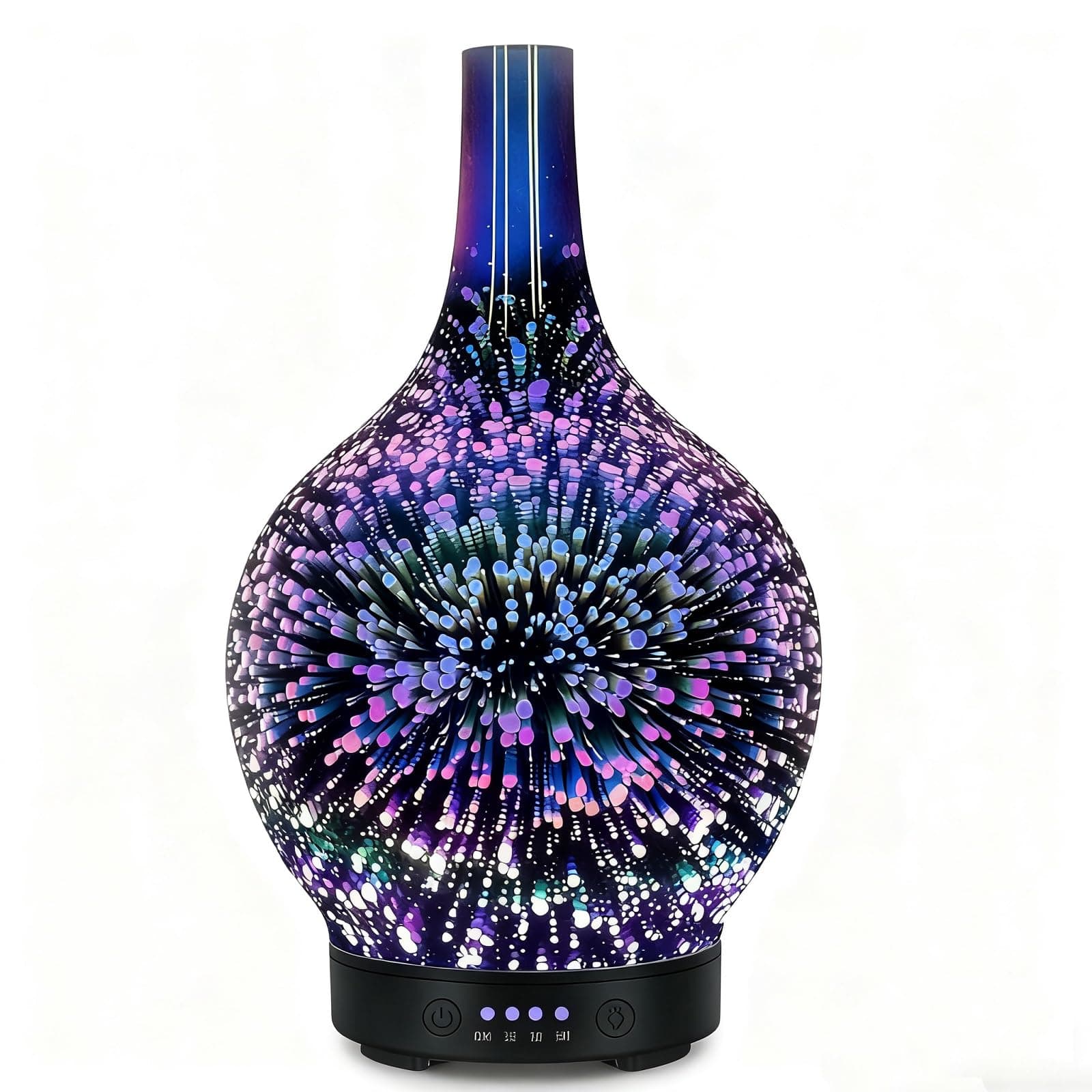 Bobolyn Essential Oil Diffuser Glass Aromatherapy Electric Ultrasonic Cool Mist Aroma Diffuser Scented Oil 3D Firework Diffusers, Whisper Quiet Waterless Auto Shut-Off for Home Office SPA Yoga 120ml