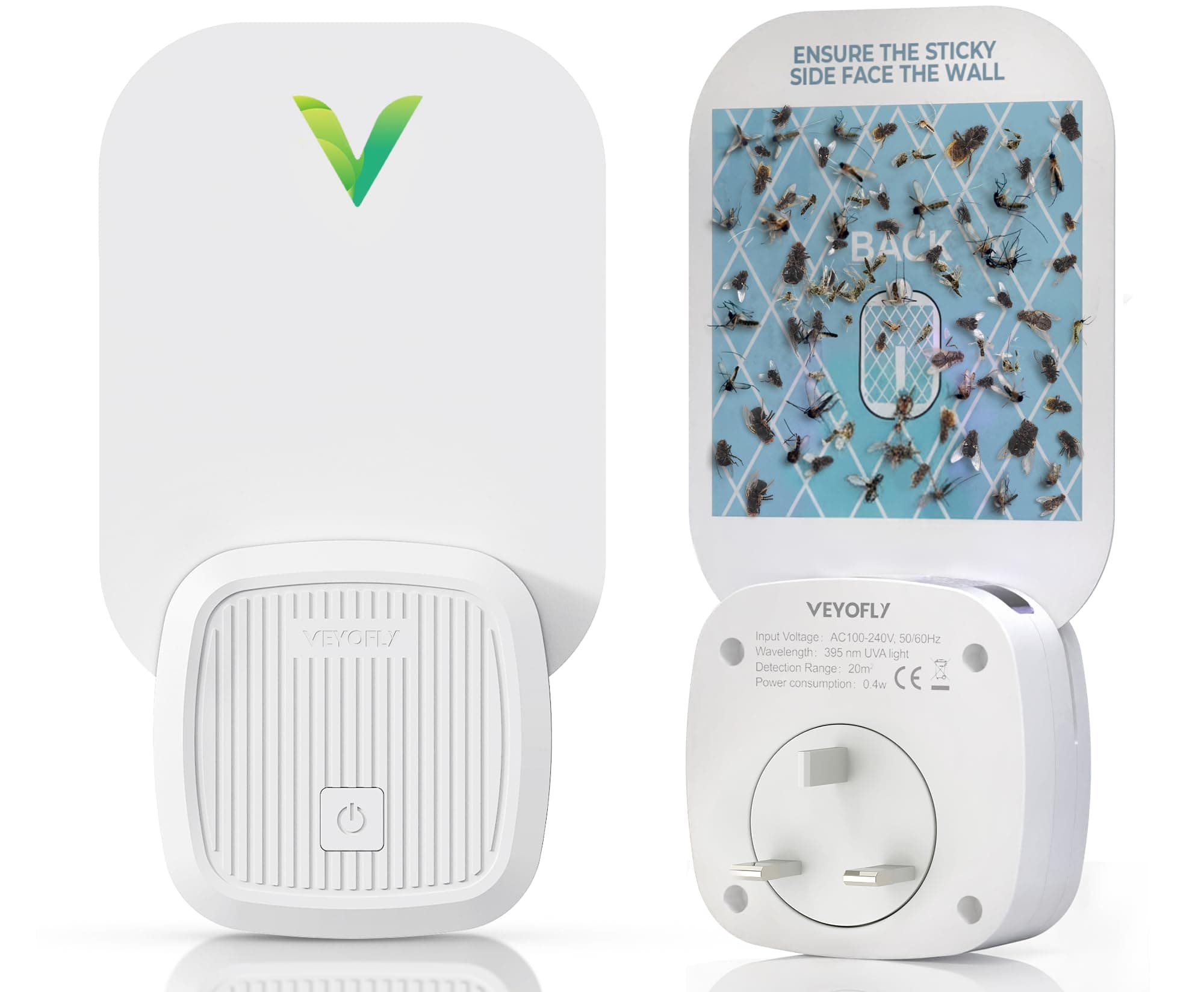 Fly Catcher Indoor, Fly Trap Indoor, (1 Device + 3 Refills) Fruit Fly Traps for Indoors, Gnat Traps for House Indoor, Bug Killer, Fly Trap, Plug in Light Flying Insect trap