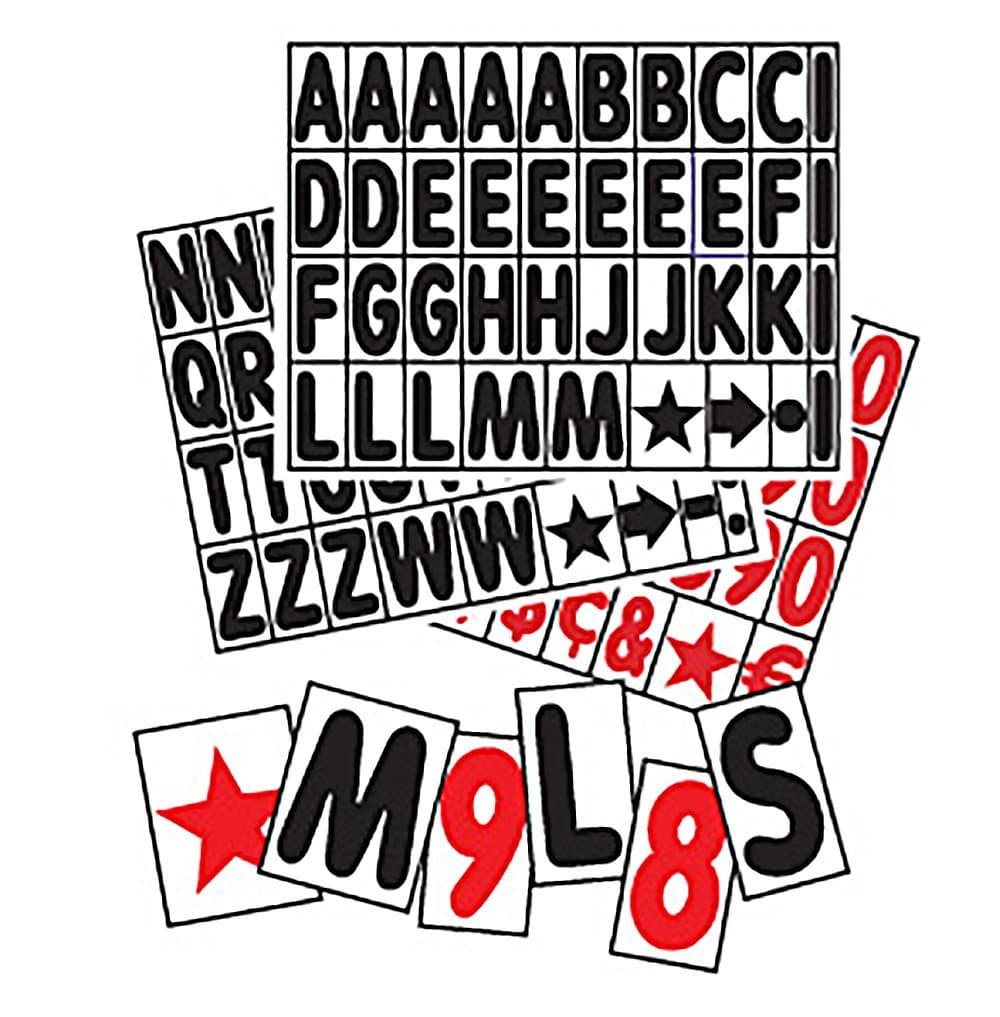 Sidewalk Sign Replacement Letter Set for White Signs, 4 Inch Letters Fit 24x36 Inch Sign Faces