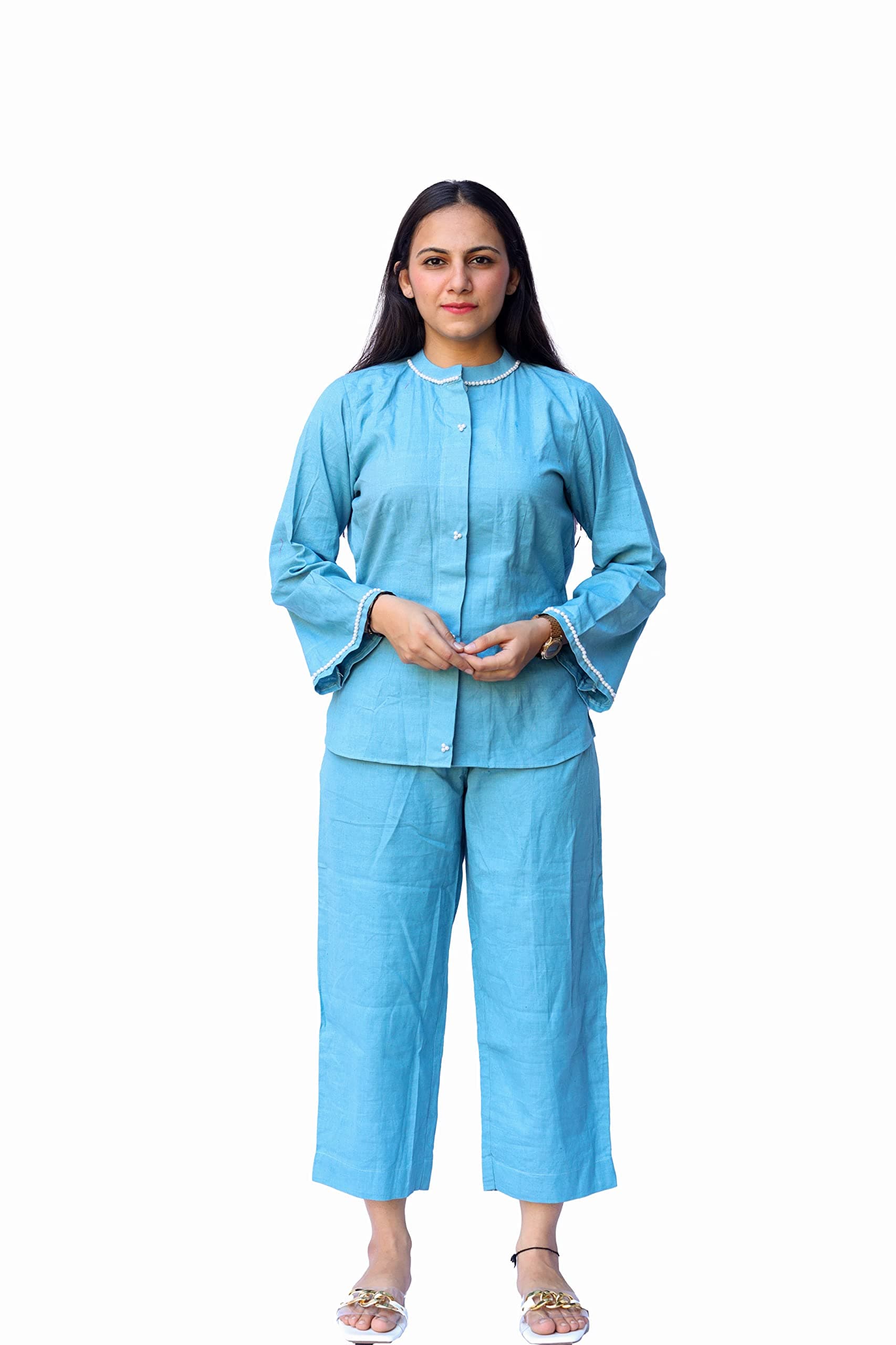 Agati Diti Blue Top and Pant(Size-L)