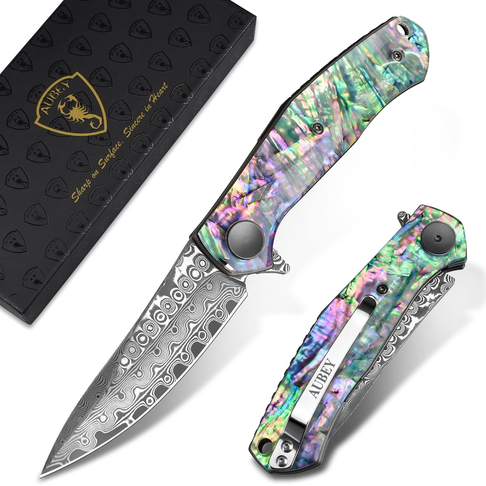 DAMASCUS POCKET EDC KNIFE
