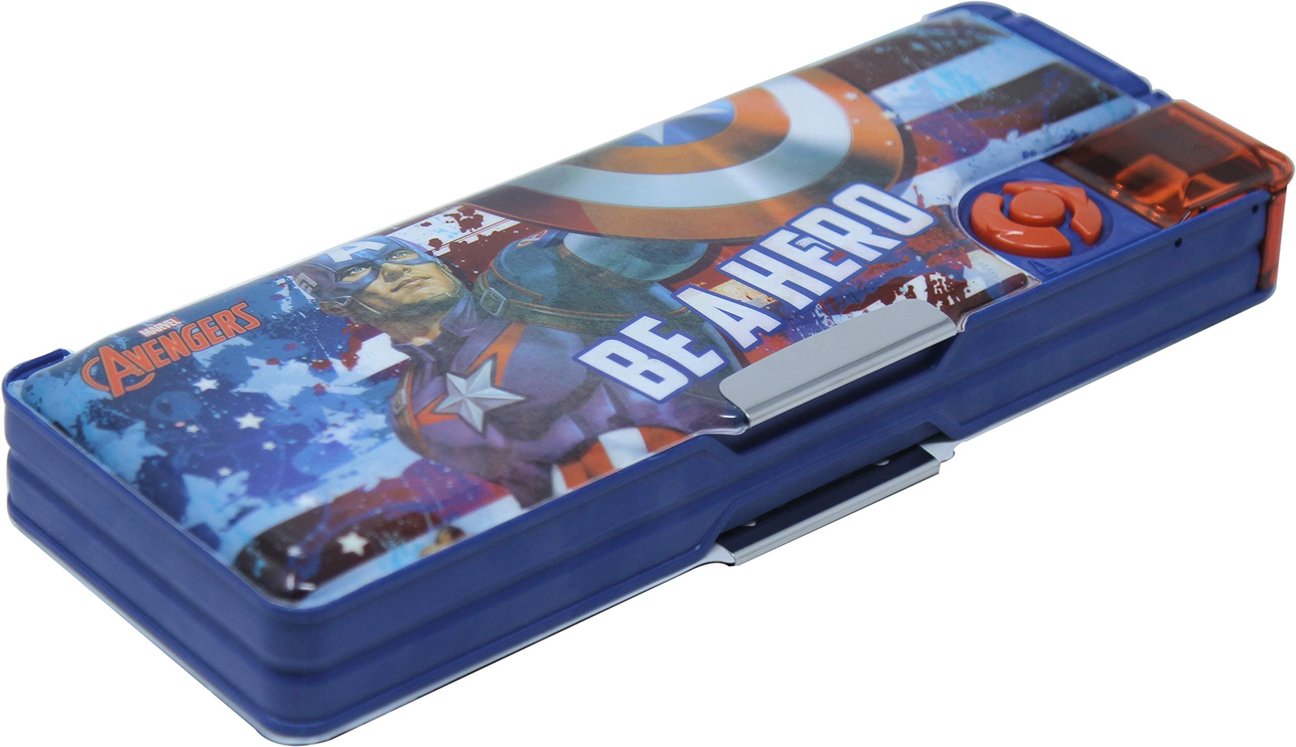 QIPS by HMI Marvel Avengers Captain America Pencil box Multi-functional, Multi Storage with Sharpener inside