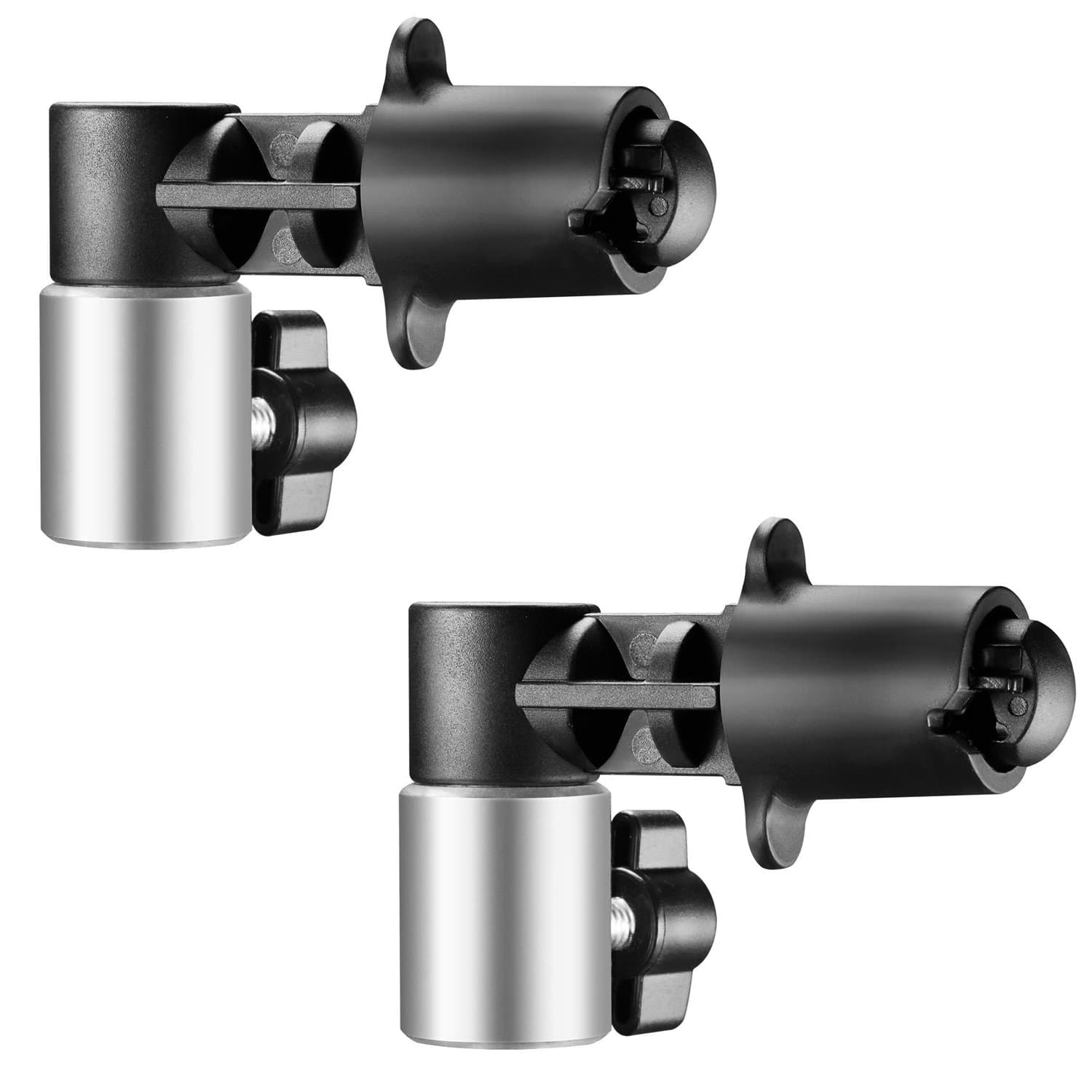 NEEWER 2 Pack Reflector Holder Backdrop Clamp, Sturdy Aluminum Alloy Photography Reflector Disc Holding Positioning Clamp Mount Adapter for Light Stand with 5/8" Stud, RF-NA-2