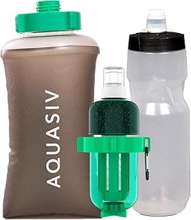 Gravity Water Filter Kit - HFM Carbon & Pre Filter, Portable Squeeze Pouch - Reliable Camping & Hiking