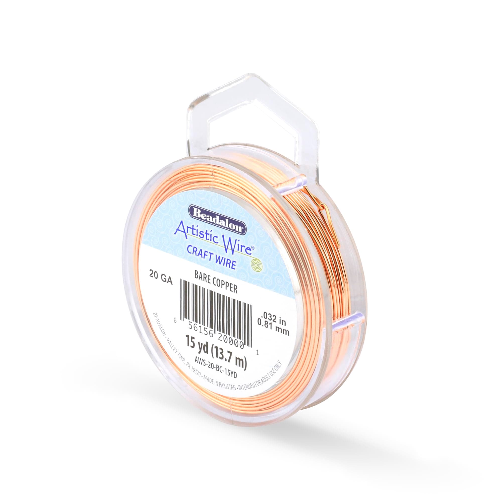 20 Gauge Uncoated Bare Copper Copper Craft Wire, 15 yd