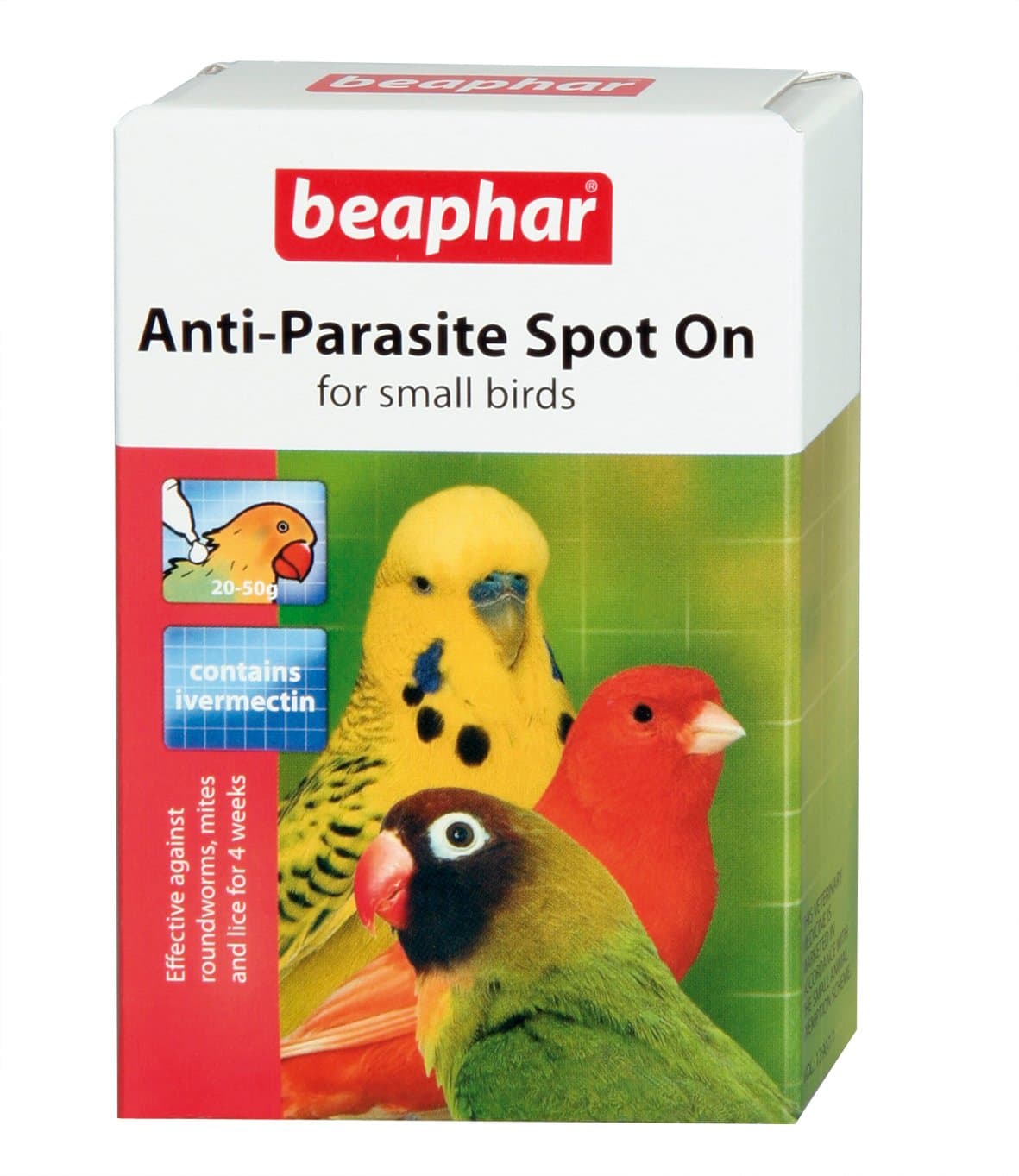 Beaphar Anti-Parasite Spot On For Small Birds 4 week Treatment For Canary, Budgie
