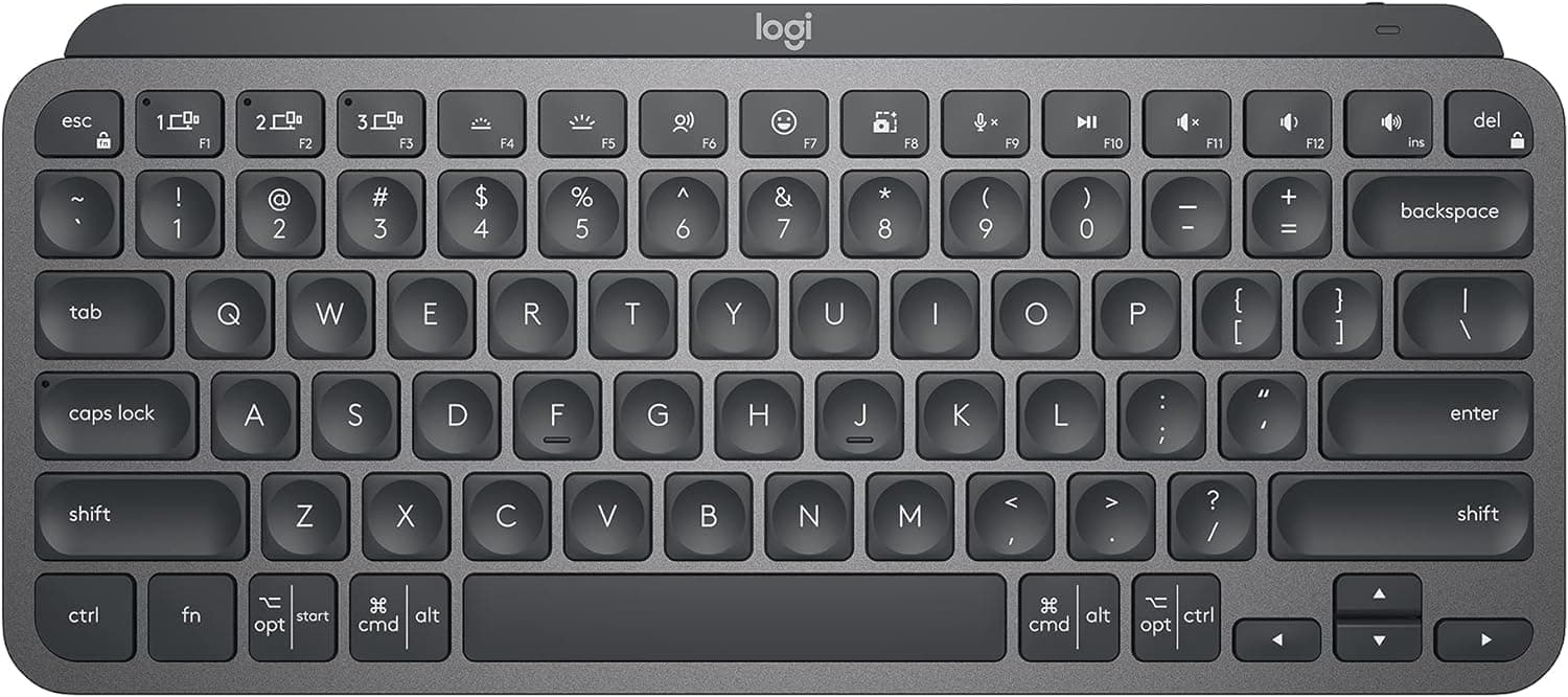Logitech MX Keys Mini Minimalist Wireless Illuminated Keyboard, Compact, Bluetooth, Backlit, USB-C, Compatible with Apple macOS, iOS, Windows, Linux, Android, Metal Build - Graphite (Renewed)