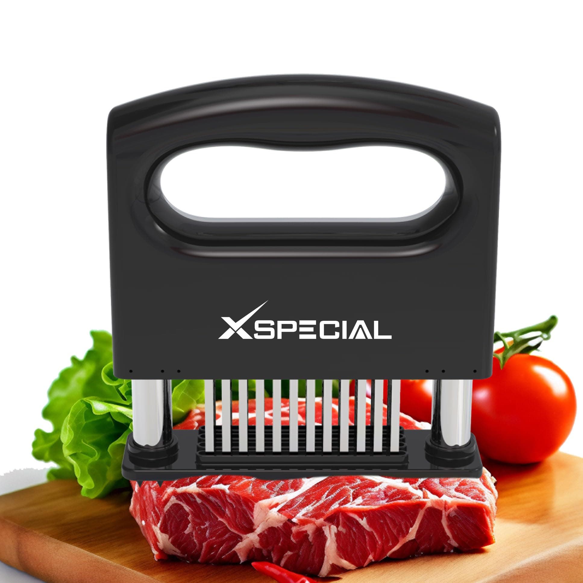 Mini-Deluxe Meat Tenderizer - 48 Blade Stainless Steel Needle Tenderizer for Steak & Chicken