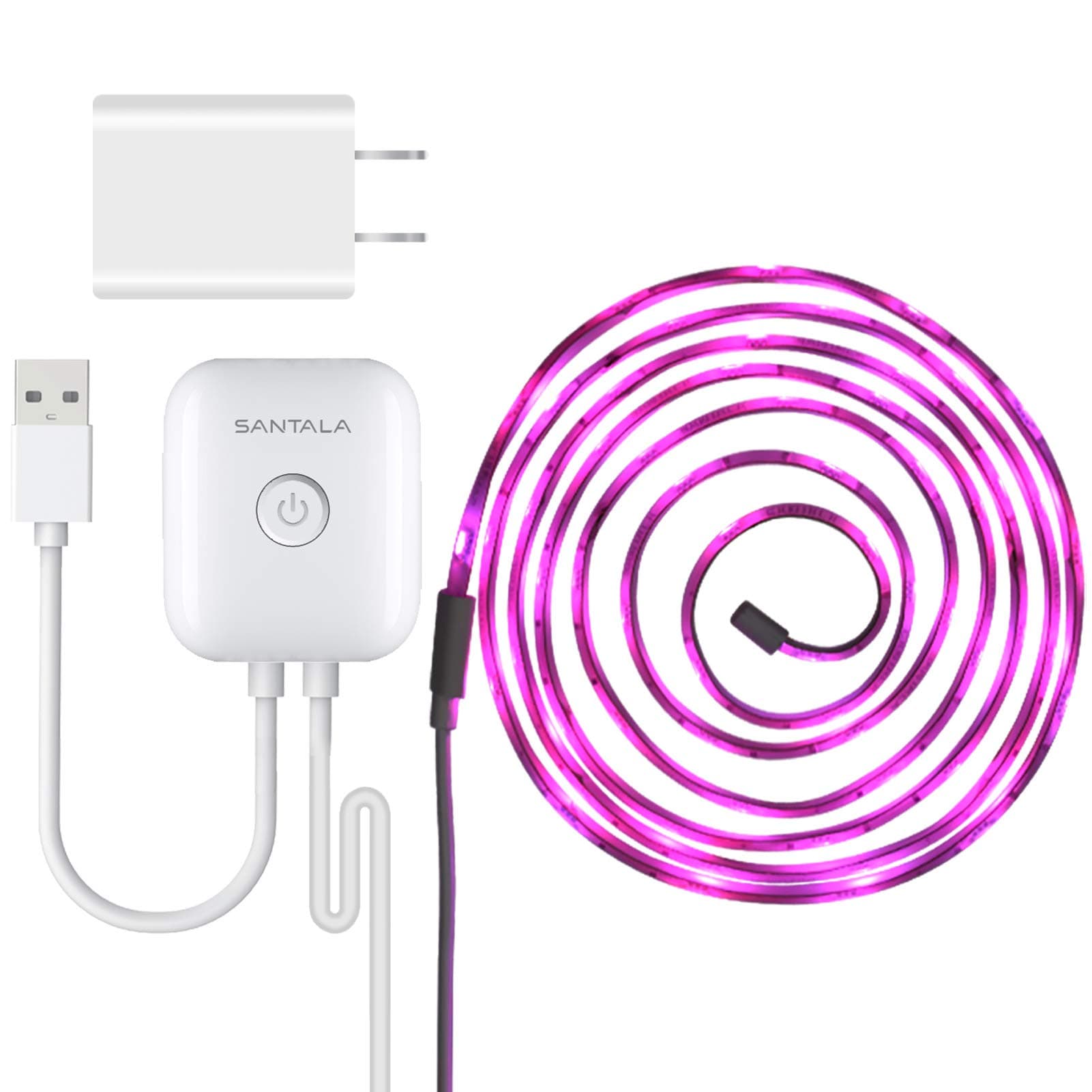 SANTALA Smart LED Strip Lights, Compatible with Apple HomeKit, Alexa, Siri Remote Control on 2.4 Ghz Wi-Fi, Dimmable Waterproof 16000K Colors 2m/6.6ft