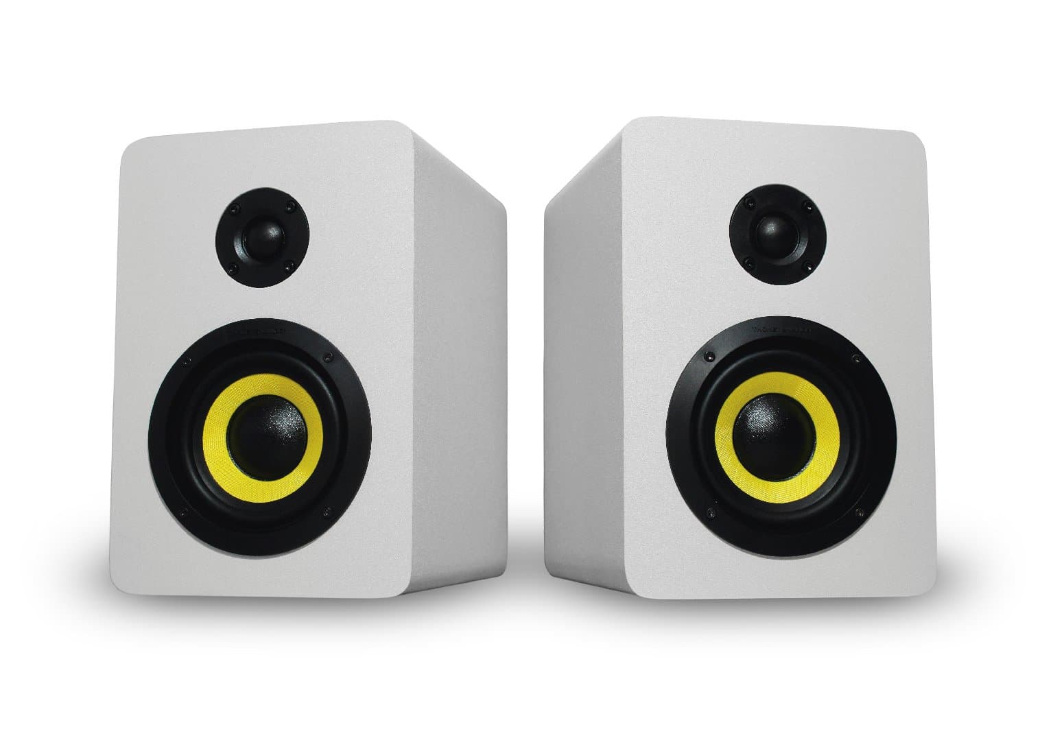 Thonet and Vander Vertrag White Bluetooth 4.0 Bookshelf Speakers, Integrated Amplifier delivers 180 Watts Peak Power Compatible with Alexa for total voice control - Full Bass and Treble Control