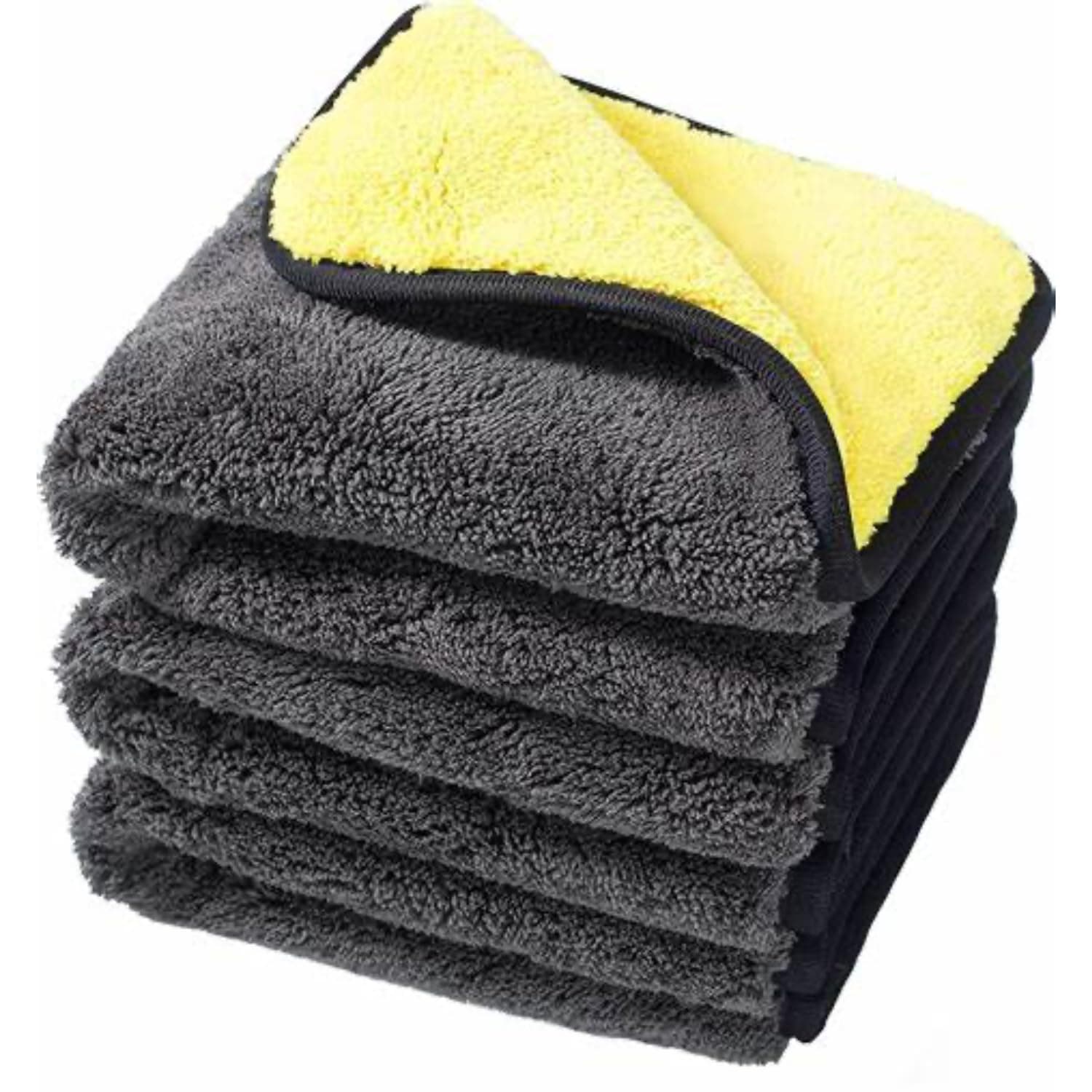 PRIOR 600 GSM - 40 x 40 cms, Dual Colour Microfiber Cloth Towel (Pack of 3) for Automotive Application - CAR & Bike Cleaning, Home & Kitchen Cleaning USE