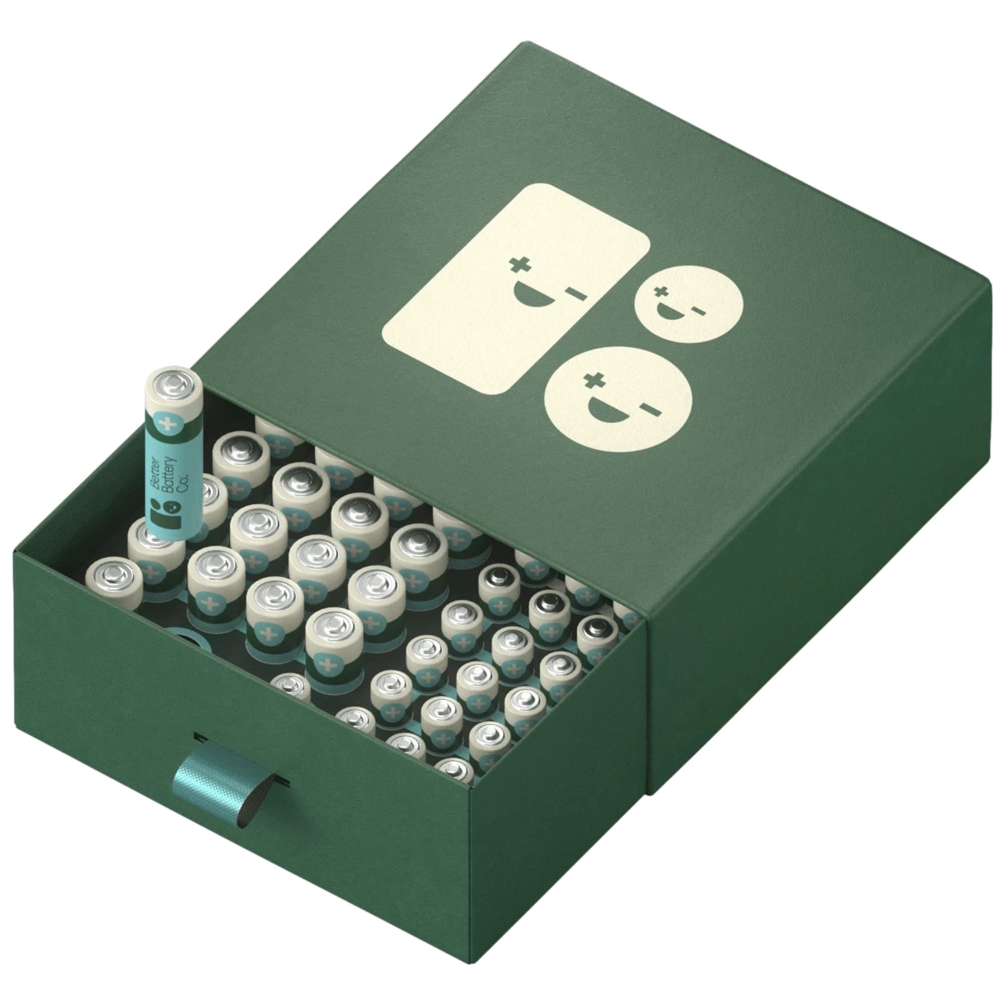 Better Battery Co. Variety Pack – AAA & AA & 9V Mixed Batteries – High-Performance Carbon Neutral Batteries with Organizer Box & Built-in Recycling Program – Bulk Combo Set 22x AA, 22x AAA & 2X 9V