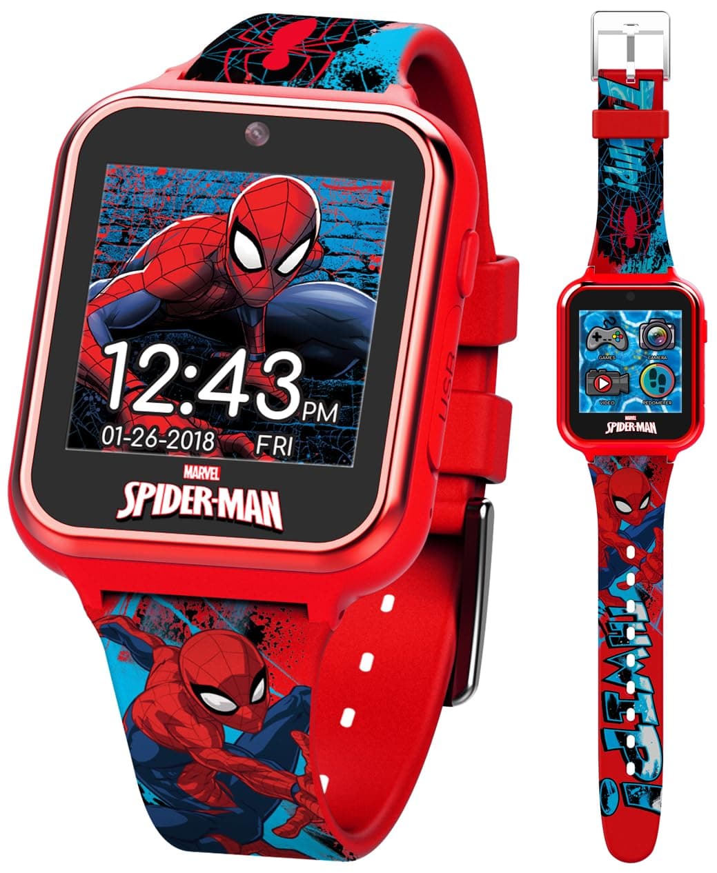 ACCUTIME Marvel Spiderman SPD4588 Interactive Watch, Unisex Kids