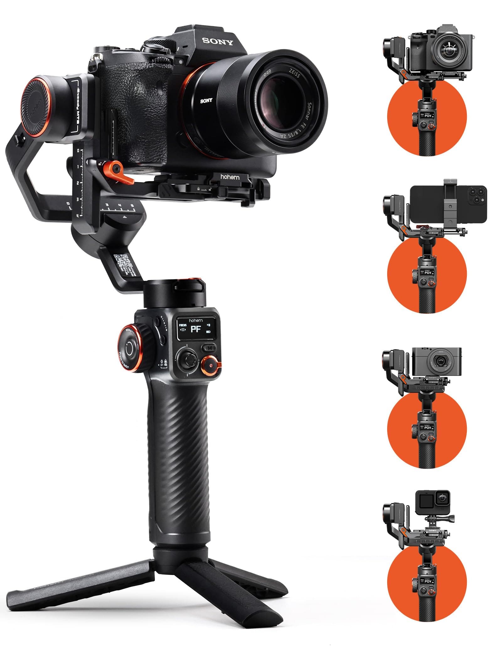iSteady MT2 Gimbal Stabilizer for Camera, Upgrade 3-Axis Gimbal for Mirrorless/Pocket Camera/Action Camera/Smartphone, OLED Display, Gimbal Stabilizer for Canon/Sony/Nikon/iPhone