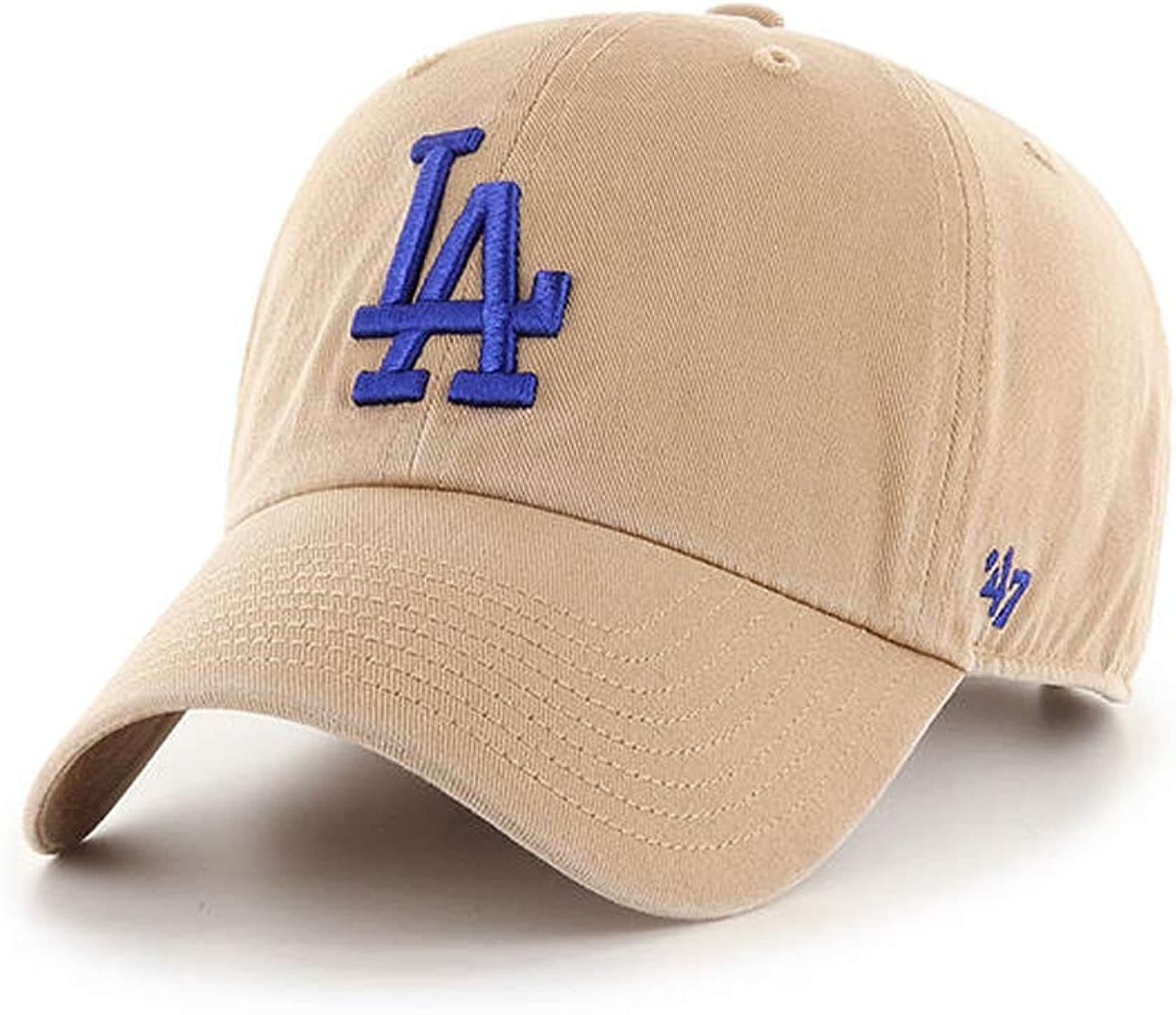 47 New York Yankees Adjustable Cap Clean Up MLB, Los Angeles Dodgers Khaki, One Size