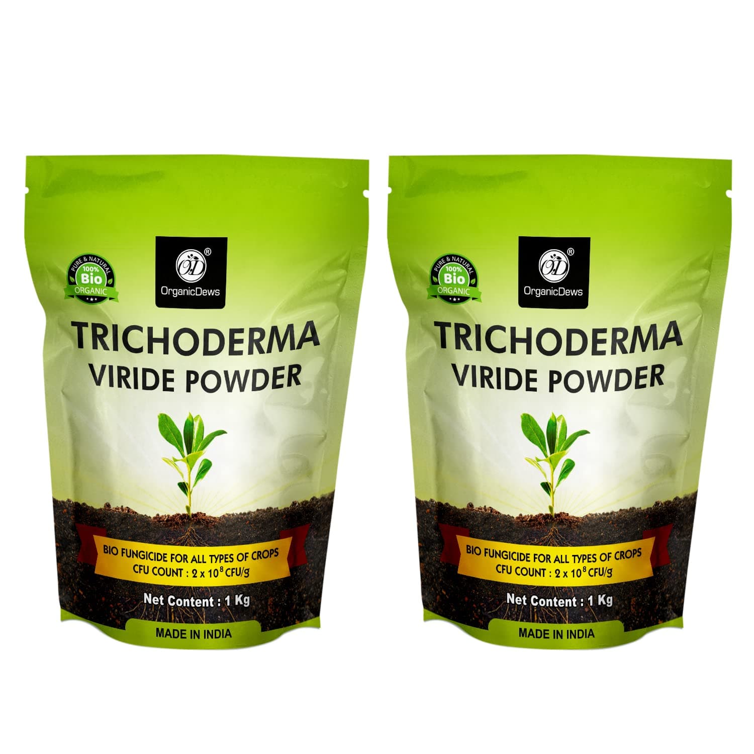 OrganicDews Trichoderma Viride Powder 2 Kg (2 x 10^8 CFU per Gram) for Plants - 2 Kg