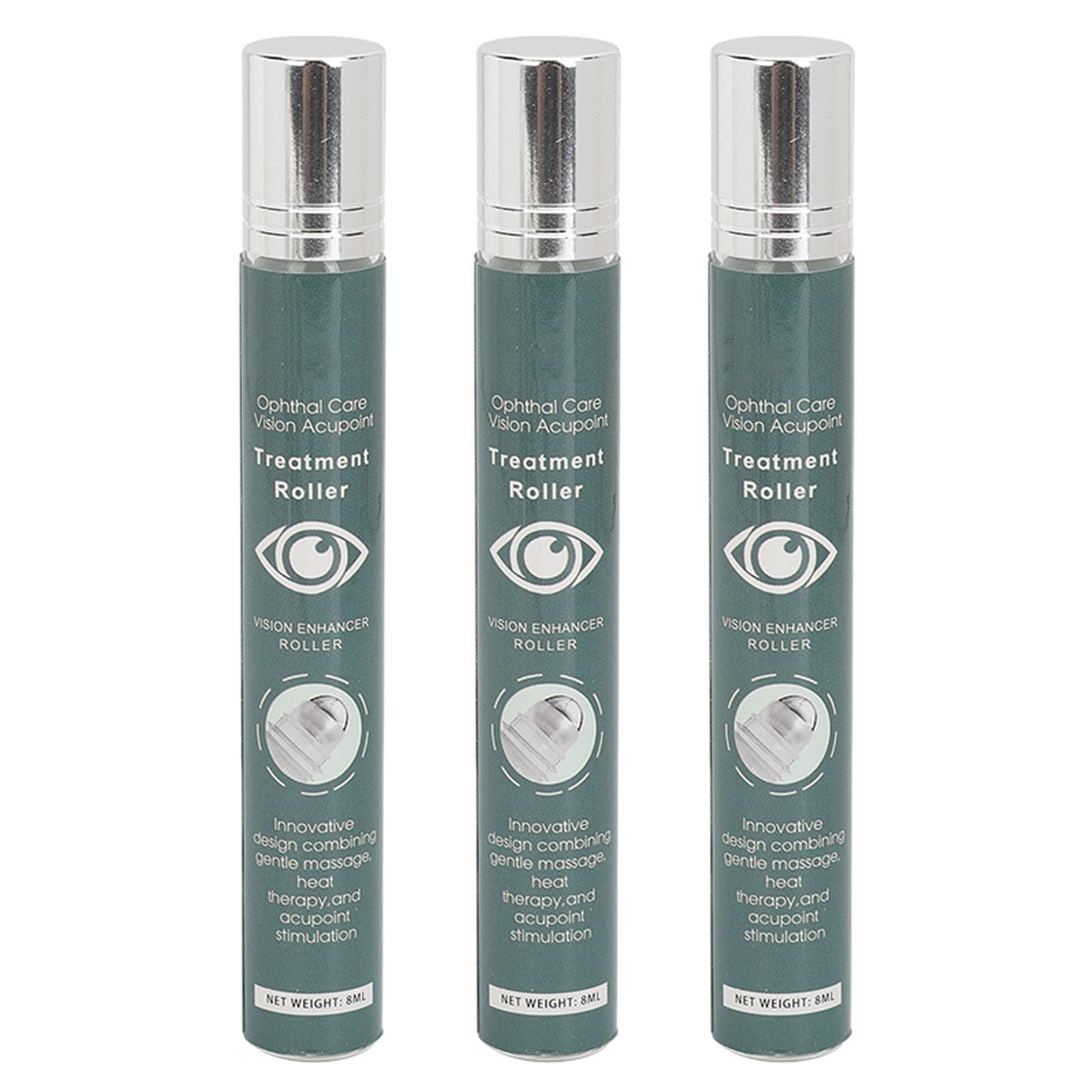 Vision Enhance Massage Roller 8ml - Reduce Dryness & Fatigue, Improve & Health, 3pcs Pack for Effective Eye Care & Nearsightedness Prevention