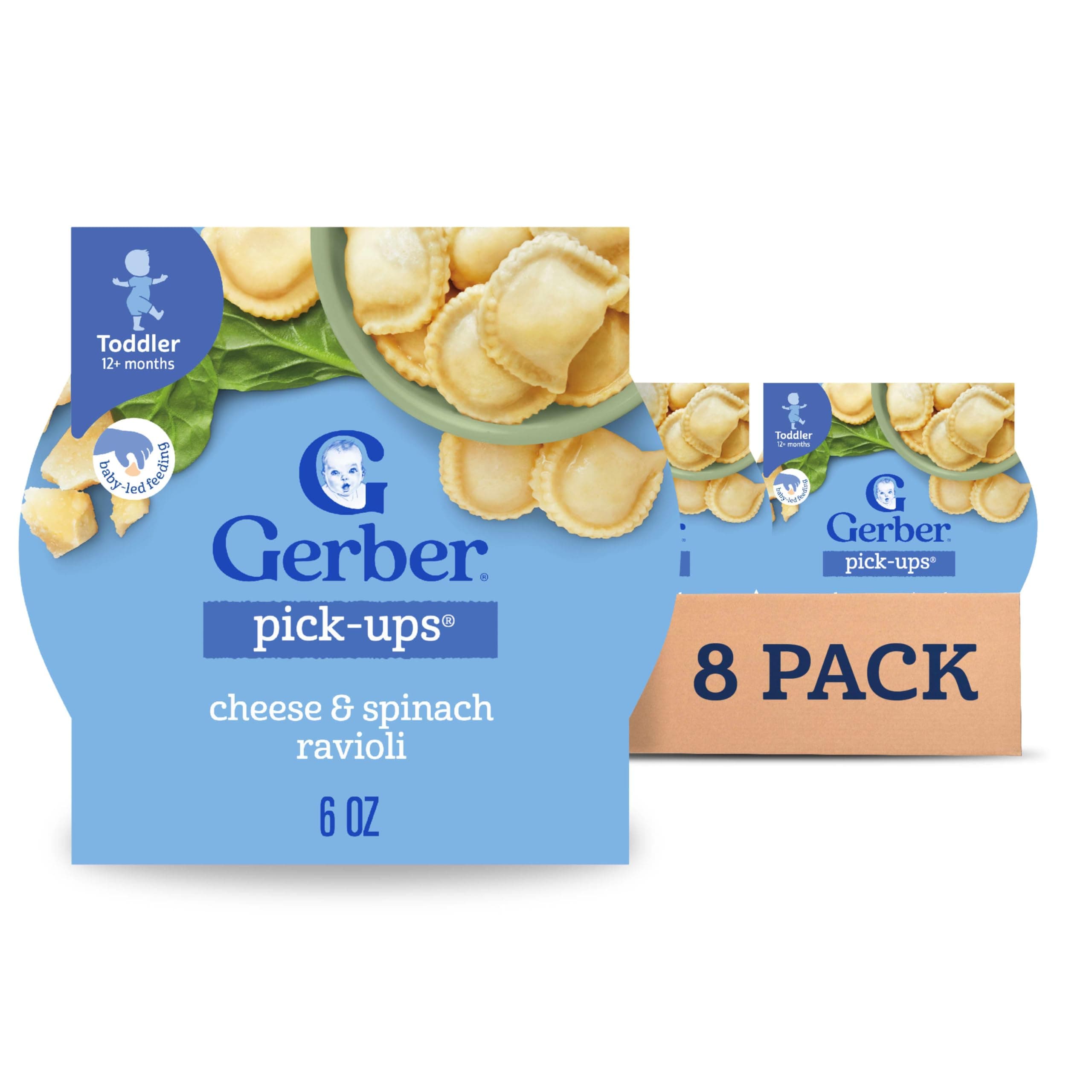 Gerber Graduates Pasta Pick-Ups Ravioli, Spinach and Cheese, 6 oz. Trays, 8 Count