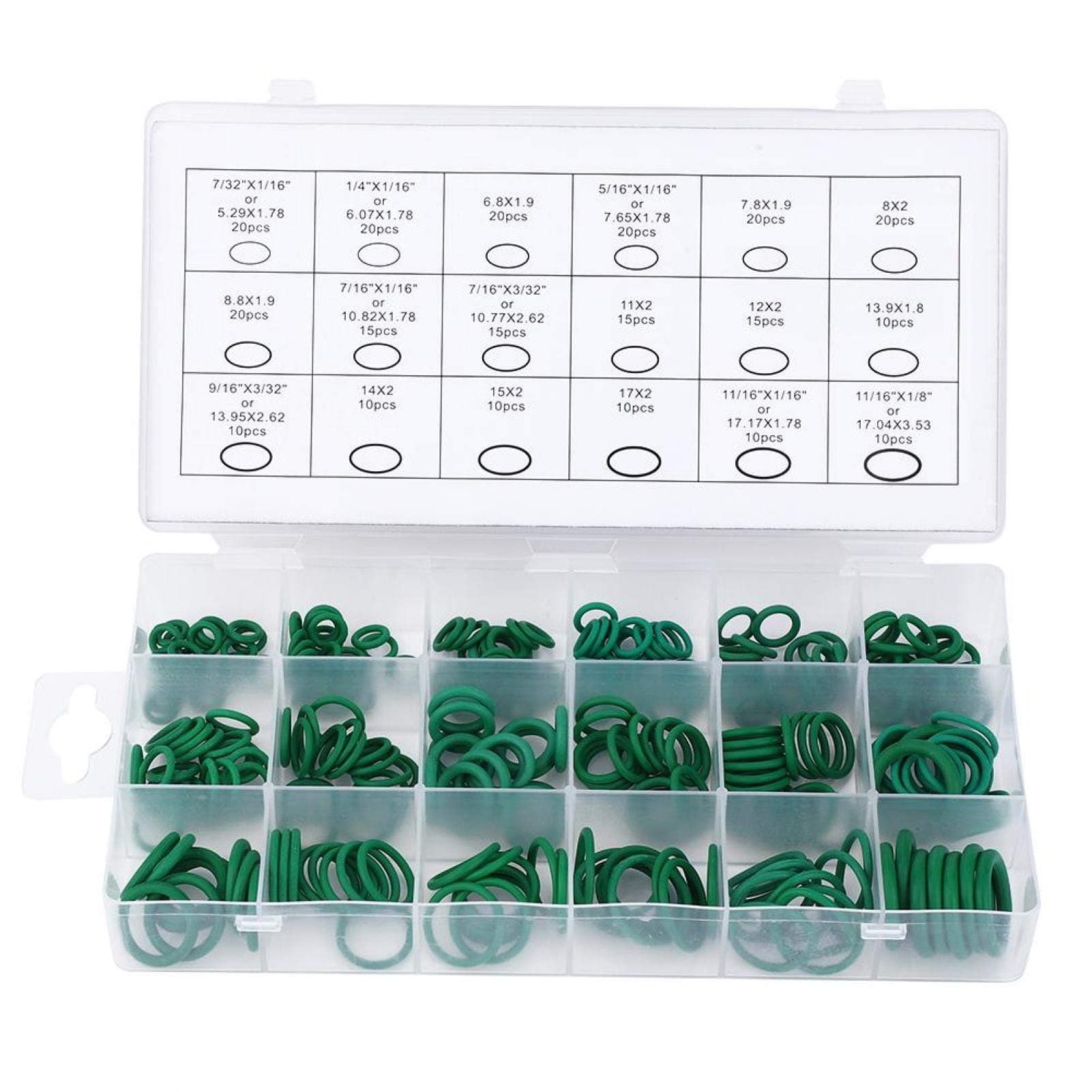 270 Pcs Rubber O Ring Assortment Kits,18 Size Rubber O Rings Kit, O-Ring High Temperature Resistant Sealing Buna N Ring Assortment for Industrial and Pneumatic A/C Plumbing Repair