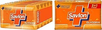 Savlon Moisturizing Glycerin Soap Bar With Germ Protection, Pack Of 5-125G Each & Savlon Glycerine Soap, 125g (Buy 3 Get 1 Free)