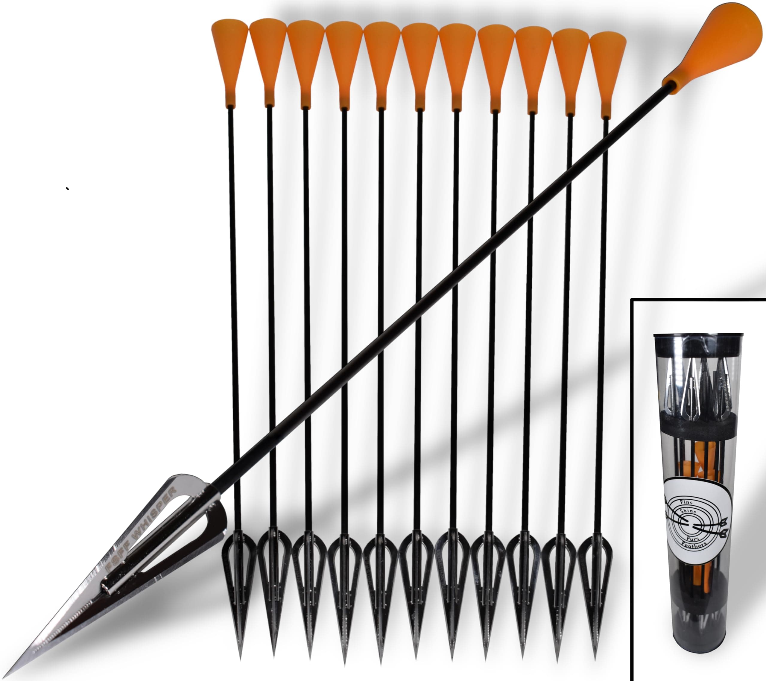 FSFF 3-Blade Carbon Fiber Razor Dart, 12 pack, 0.84” widest sharpest broadhead darts, big 9.75” cold dart for 0.625 caliber bore blowguns high carbon steel high visibility cone 3 Blade CF Dart