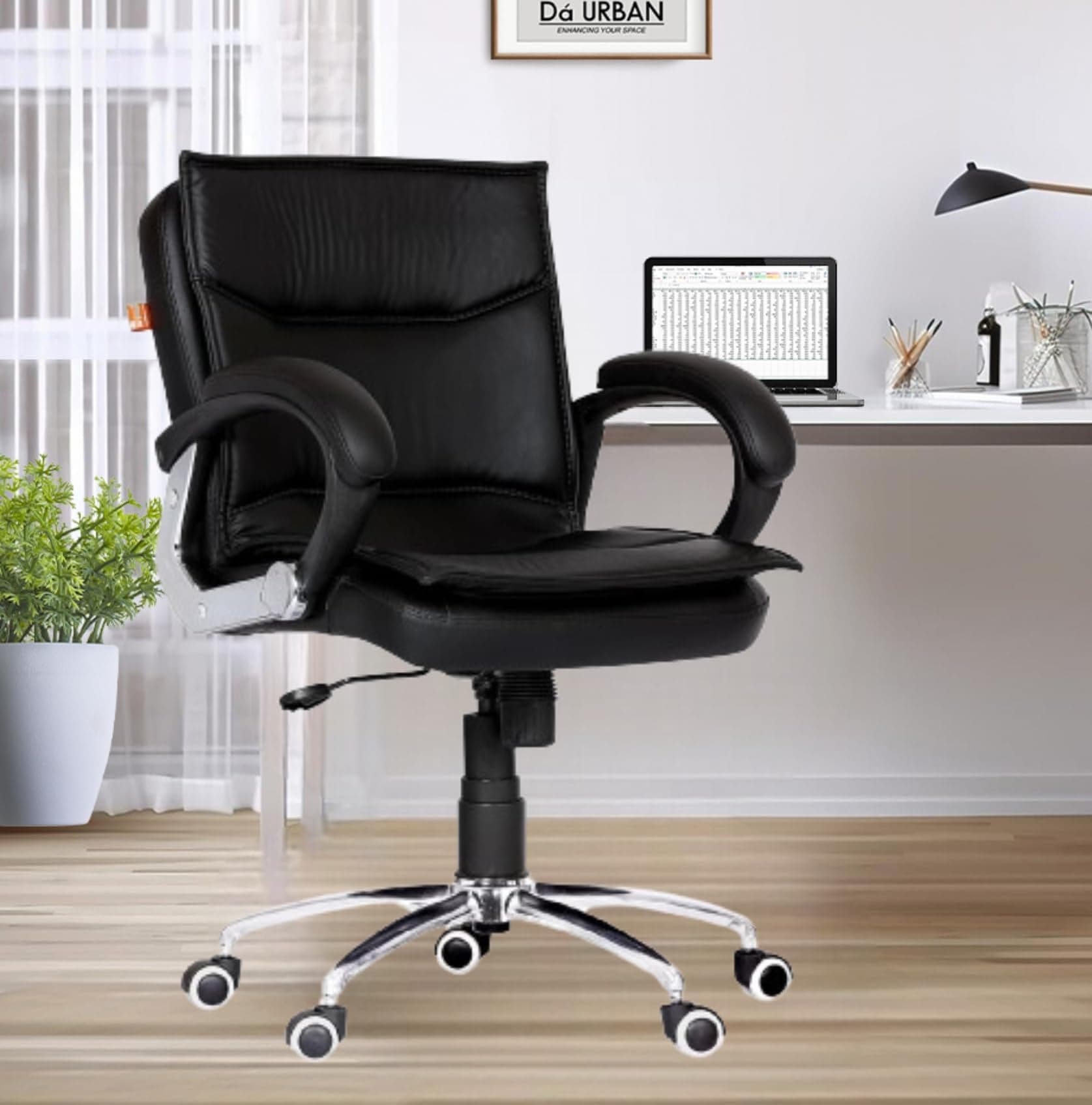 Da URBAN® Miller Medium Back Office/Revolving Chair (Black)