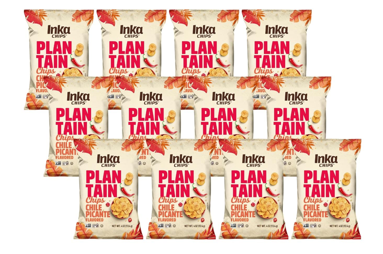 Chile Picante Plantain Chips (Pack of 12)