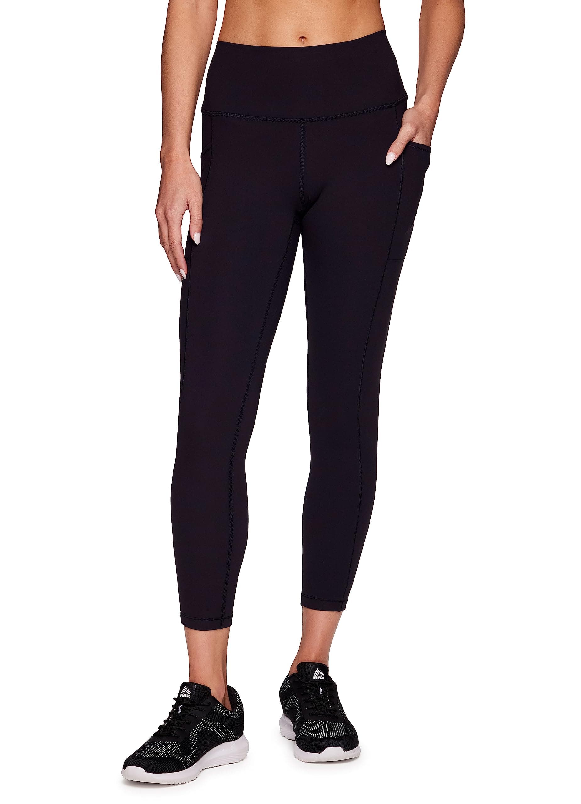 RBX Active Women's Ultra Soft Solid Workout Running Yoga Leggings with Pockets