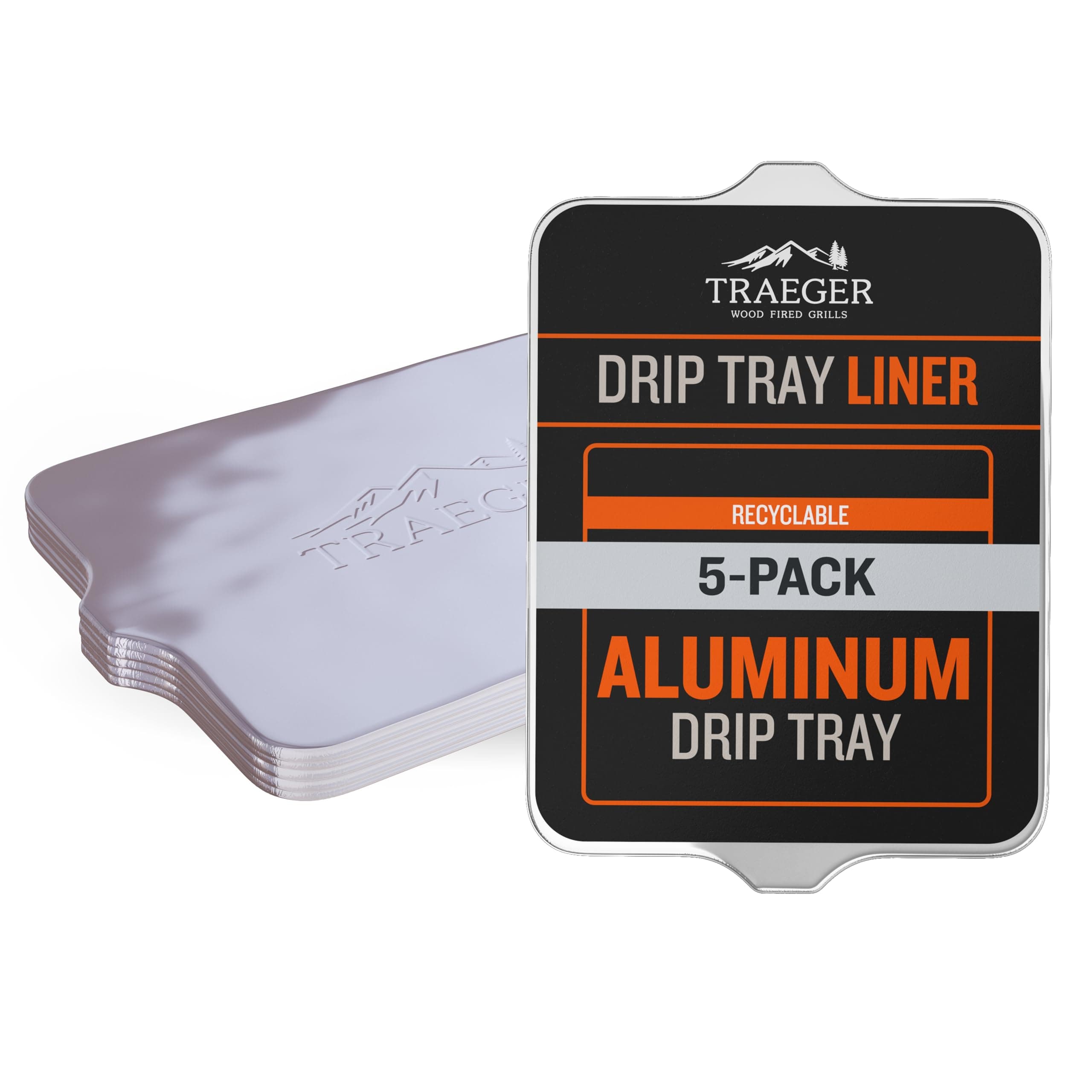 Traeger Grills BAC507 5-Pack Aluminum Drip Tray Liners – Disposable, Heat-Resistant Grill Accessory, Fits Pro 575, Pro 22, Elite 22, 22in x 15.5in