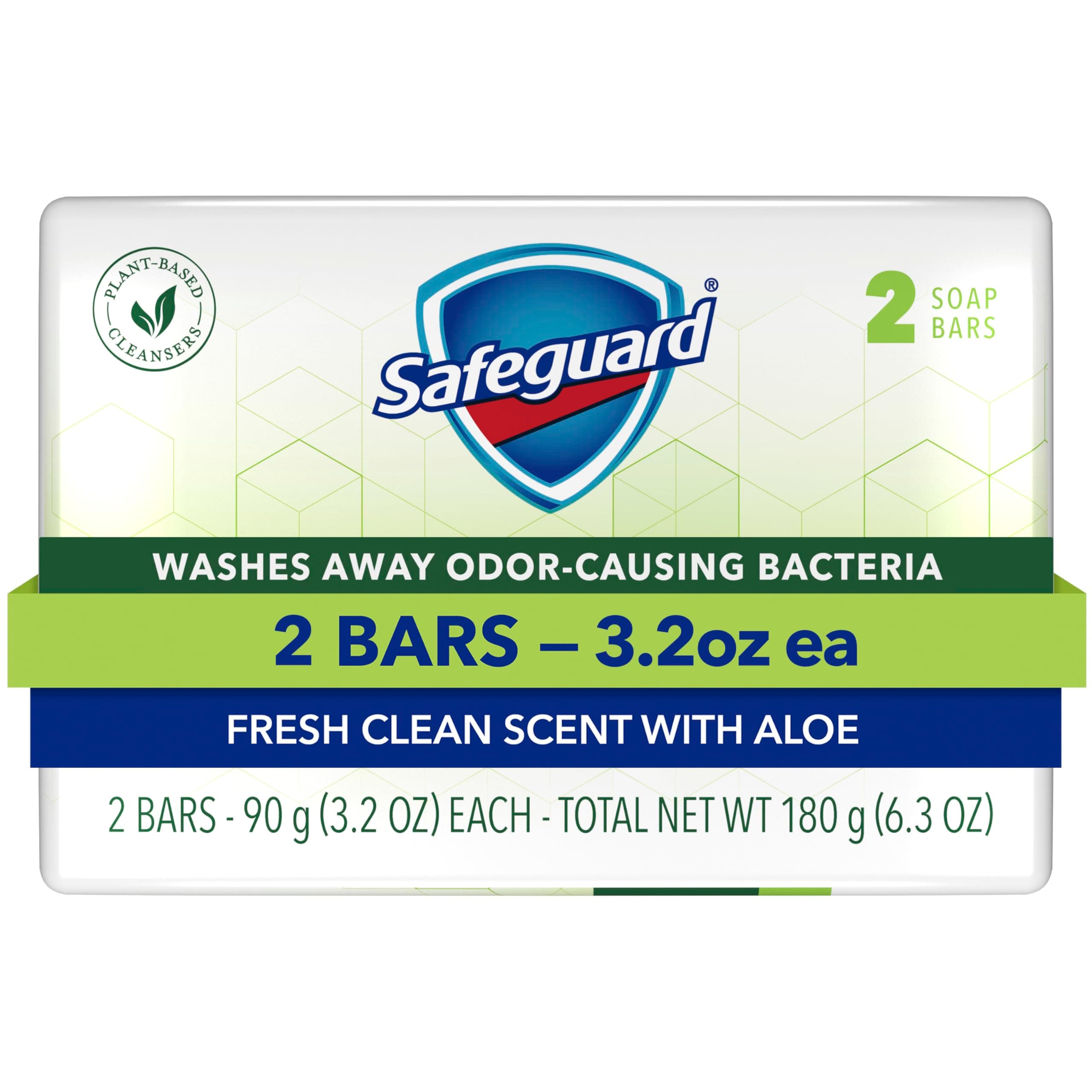 Micellar Deep Cleansing Bath Bar Soap, Washes Away 99 Percent of Bacteria, Leaves Skin Soft, Made with Plant Based Cleansers, Fresh Clean Scent with Aloe, 3.2 oz (2 Count)