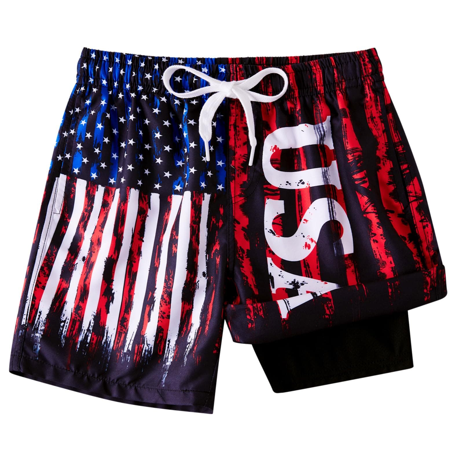 TUONROAD Boys Swim Trunks with Compression Liner Quick Dry Board Shorts with Boxer Brief Lined Bathing Suit 8-20 Years