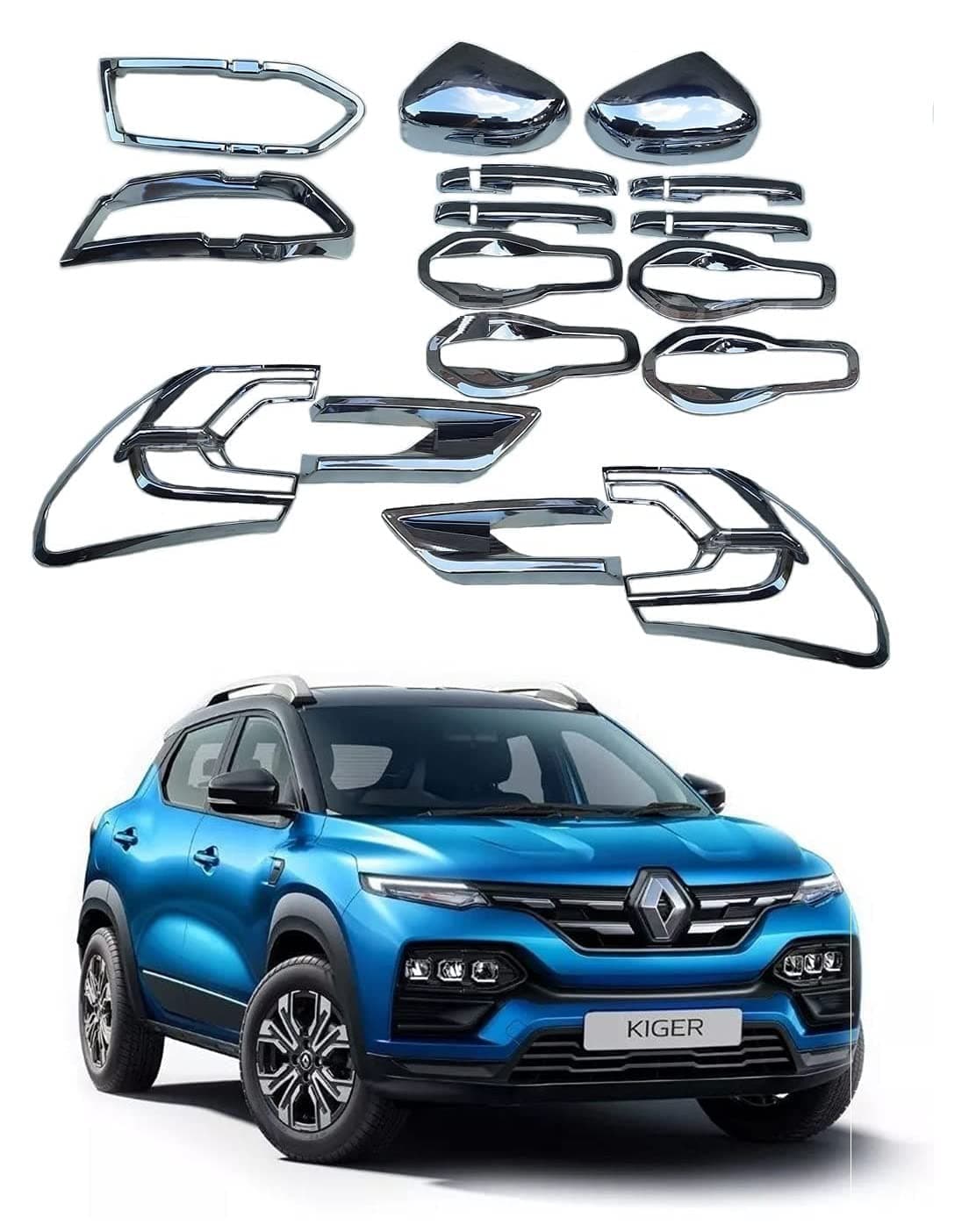 Exterior Chrome Accessories Combo Kit Suitable for Renault Kiger (Set of 18pcs)