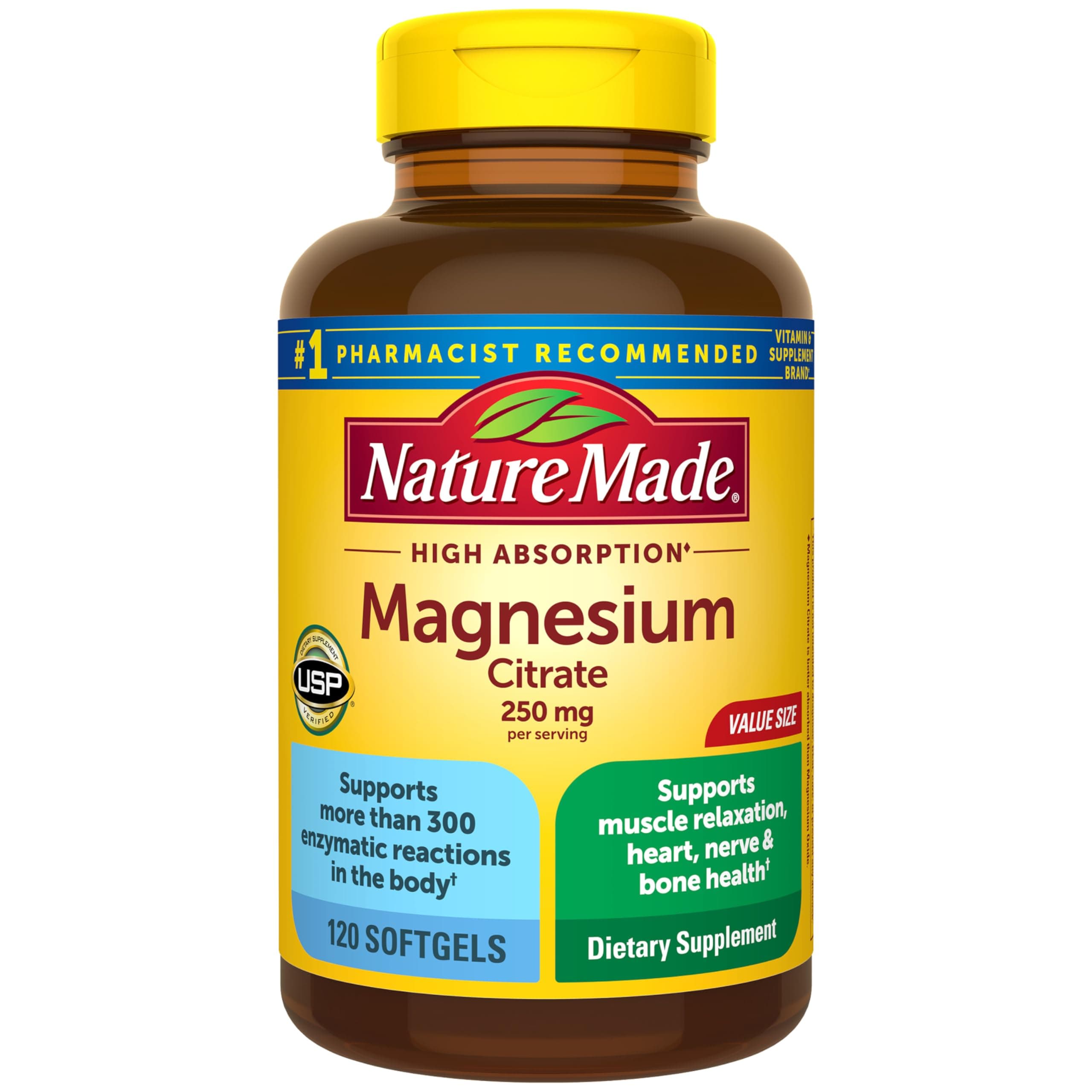 Nature Made Magnesium Citrate 125 mg 120 Softgels