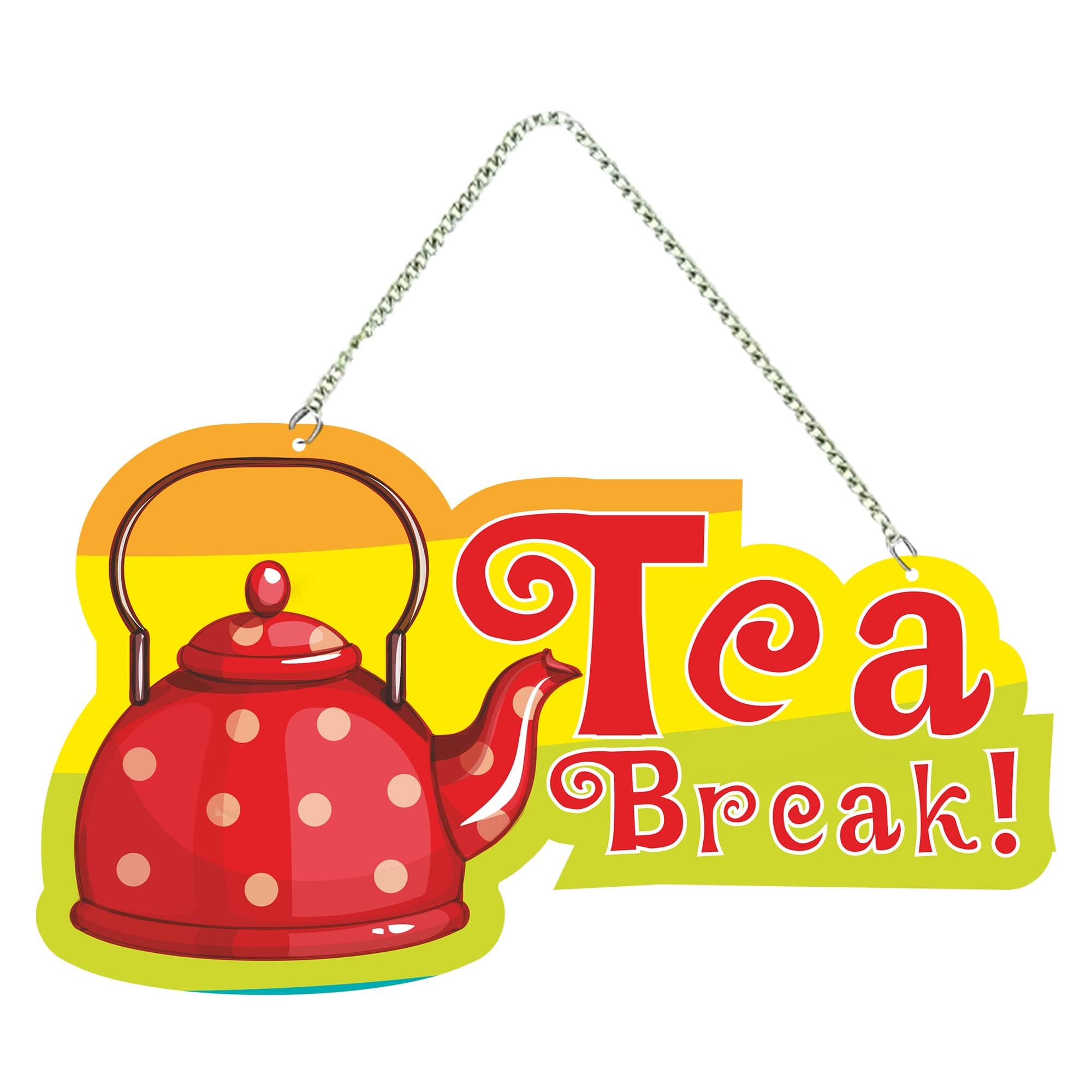 Artvibes Tea Break Quote Wall Hanger for Home Decor