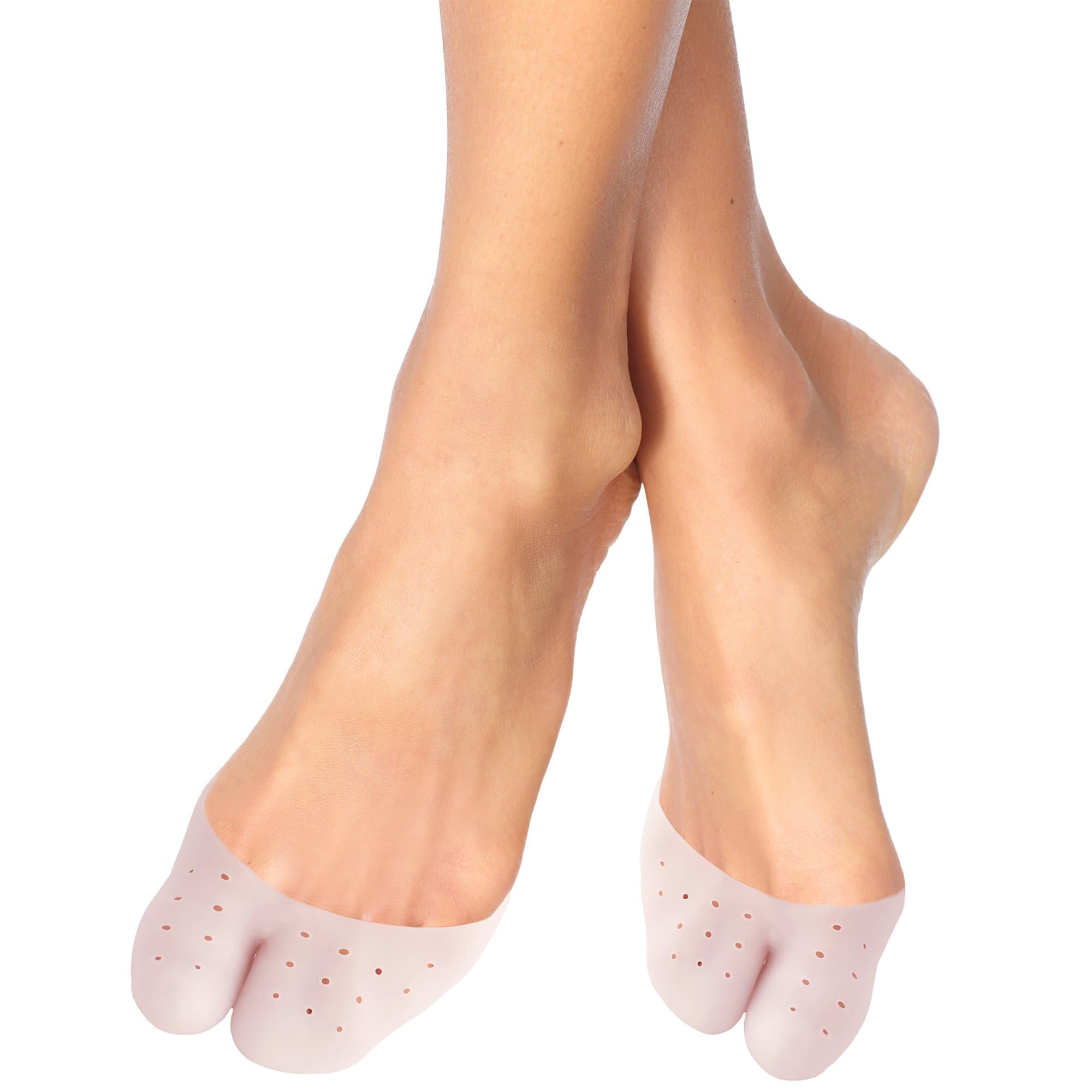 Ballet Toe Pads - by MWF - Soft Silicone Ballet Pointe Shoe Toes Sleeve - Gel Toe Caps for Dance - 2 Pieces (1 Pair) – White