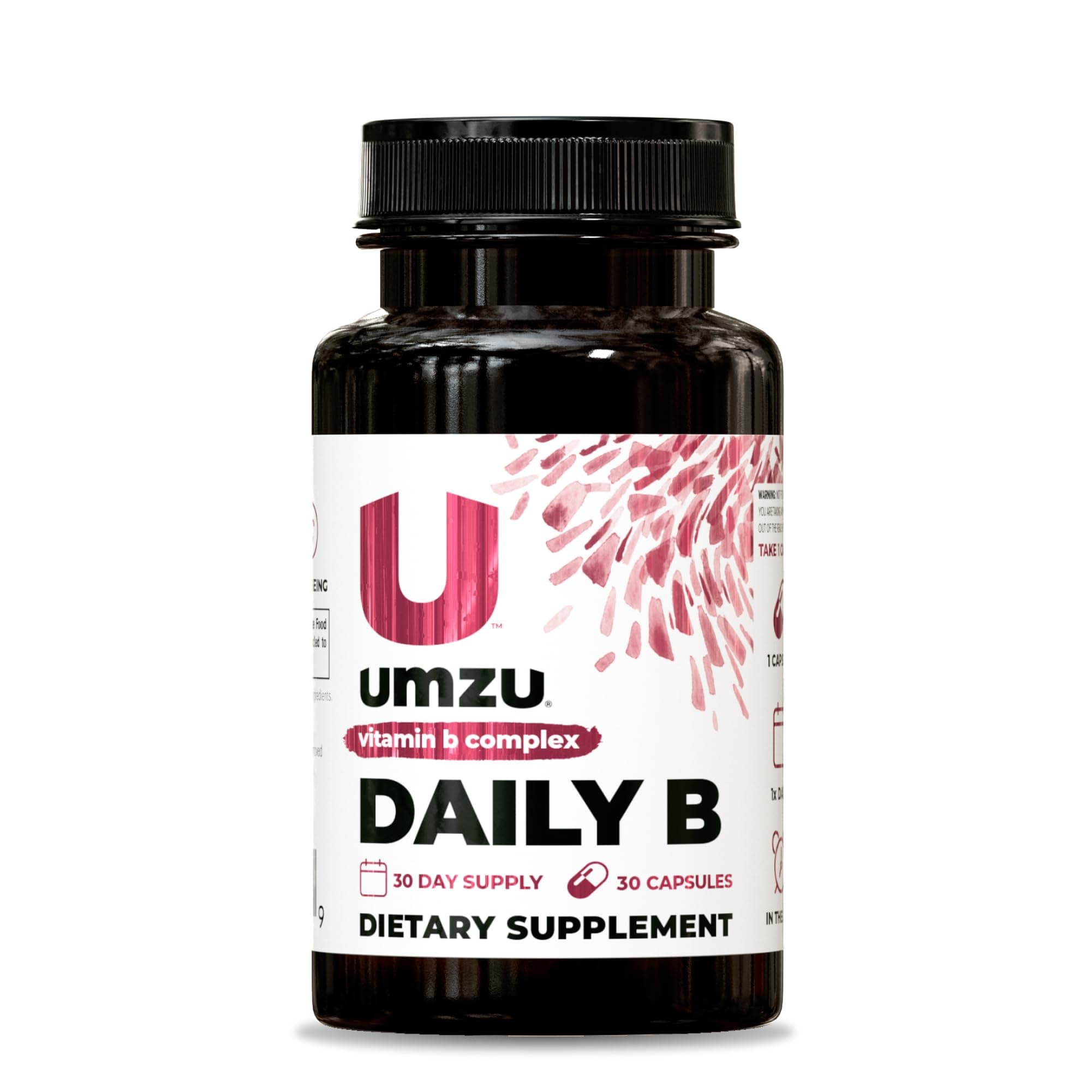 UMZU Daily B - Complete B Vitamin Complex to Support Energy, Cognition, Focus, and Well Being, B1, B2, B3, B5, B6, B7, B9, B12-30 Capsules - 30 Servings