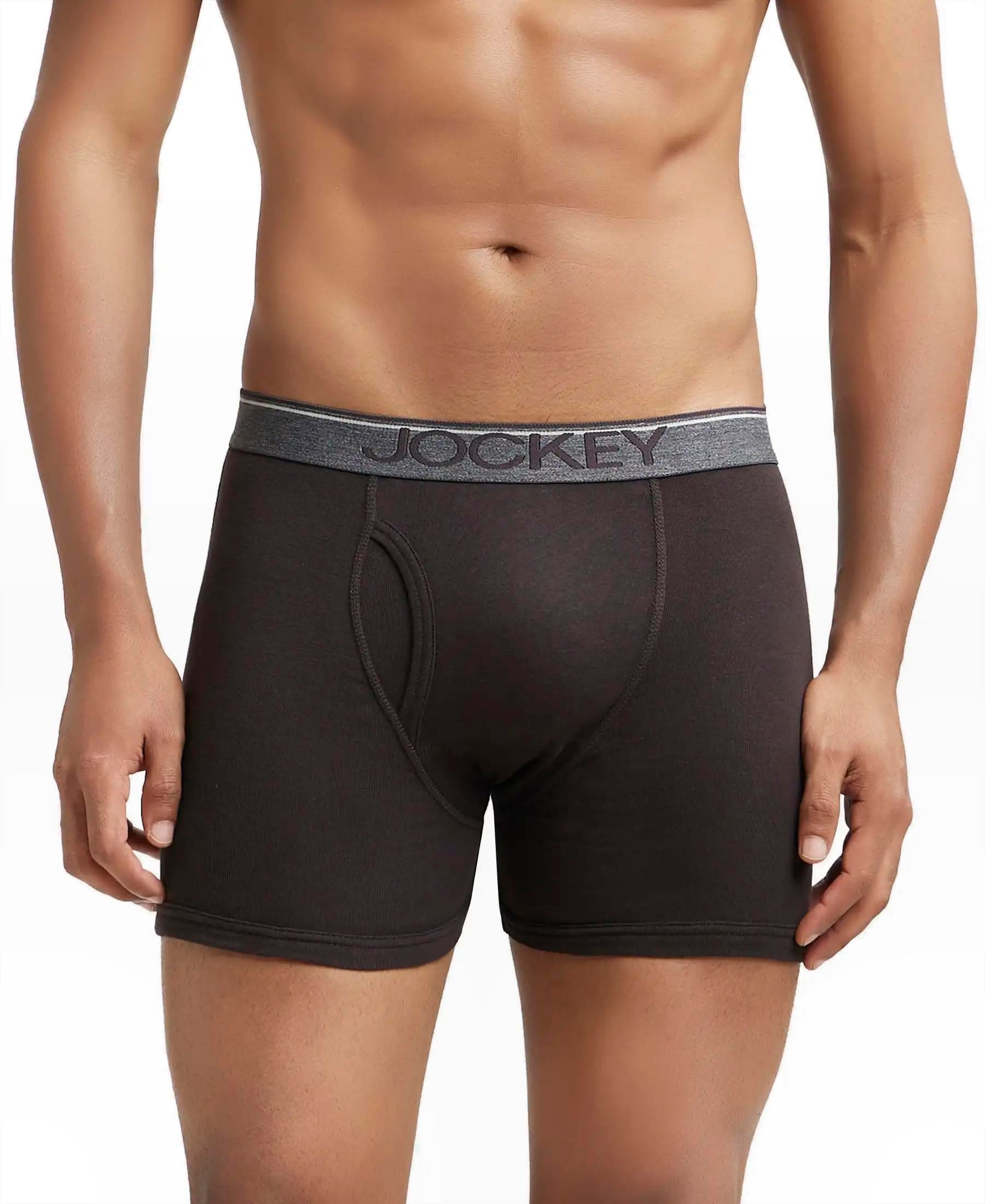 Jockey 8009 Men's Super Combed Cotton Rib Solid Boxer Brief with Ultrasoft Waistband