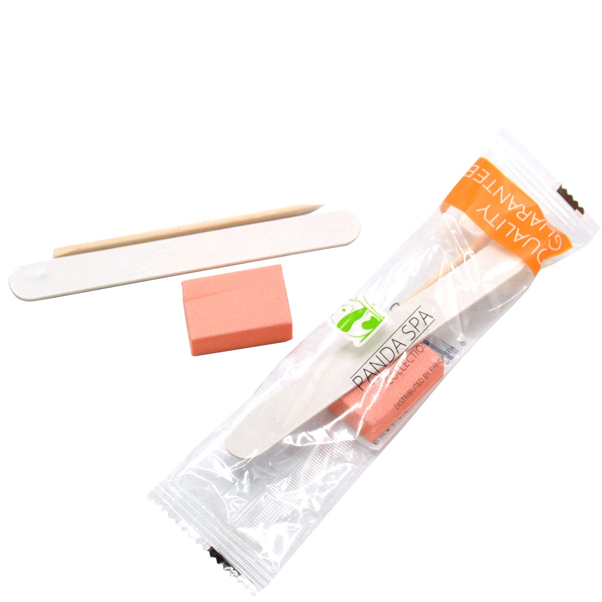 3-Piece Manicure Kit, Wood Nail File, Mini Buffer 100/180 Grit, Wood Stick, 200-Ct
