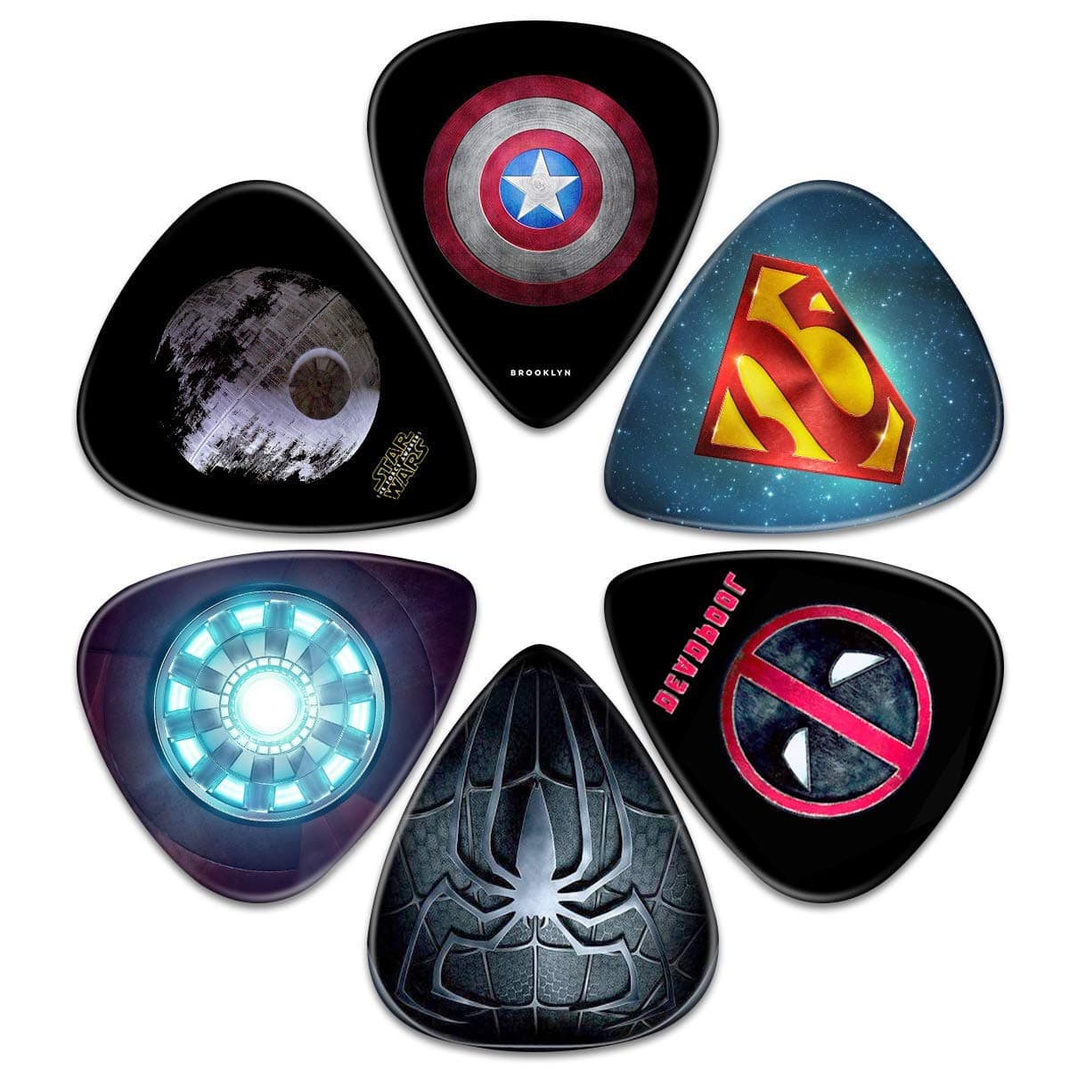 Guitar Picks Surmoler 6 Pack Universal Plastic Guitar Picks for Acoustic and Electric Guitar (hero)