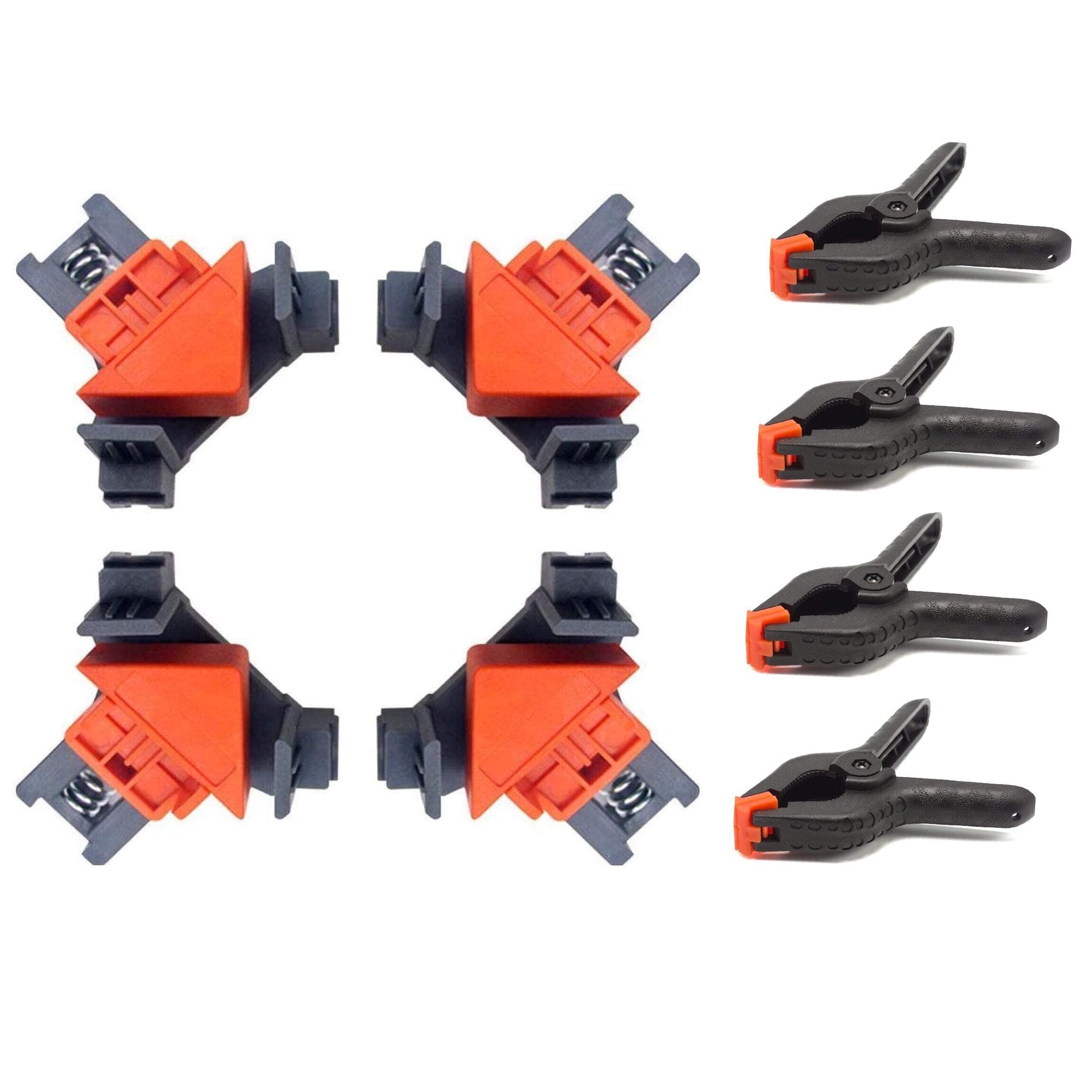 Clamp,Right Angle Clamp, Single Handle 90° Aluminum Alloy Corner Clamp tools for Carpenter,Welding,Wood-working,Engineering,Photo Framing Right Angle Clip Clamp Holder with Spring Clamp (2)