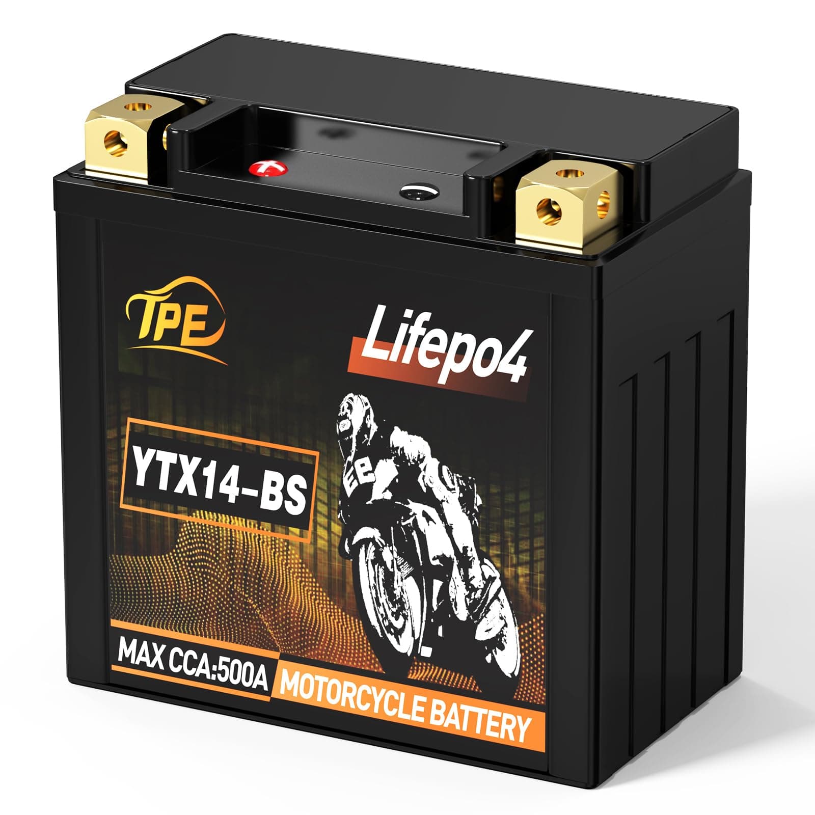 TPE Lithium Lithium Powersport Battery, 12V 6Ah Motorcycle, ATV, UTV, PWC,Jet Ski, 4 Wheeler, Lawn Mower and Generator Battery DLF14-BS YTX14